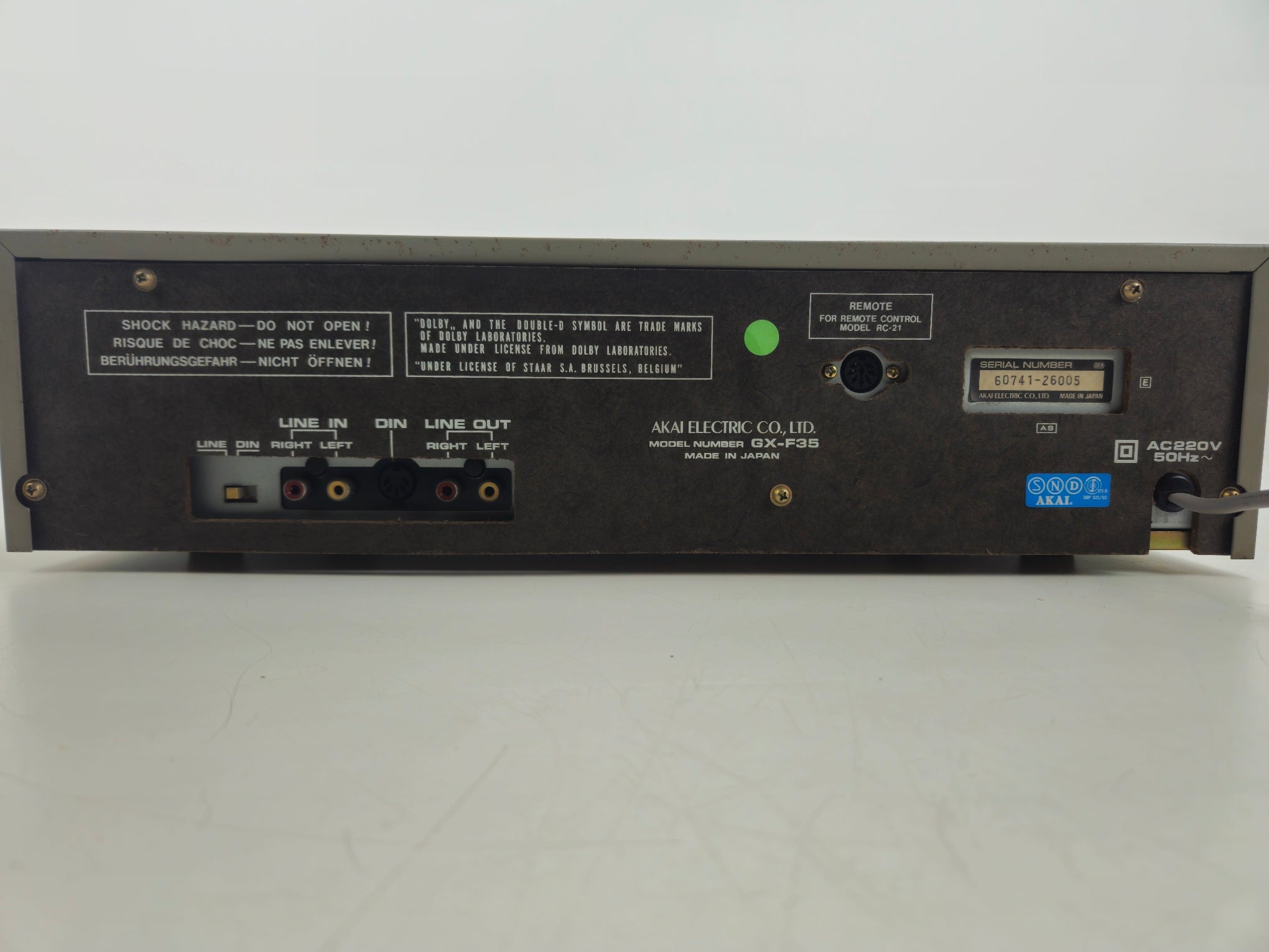 Akai - GX-F35 - Stereo Cassette Deck