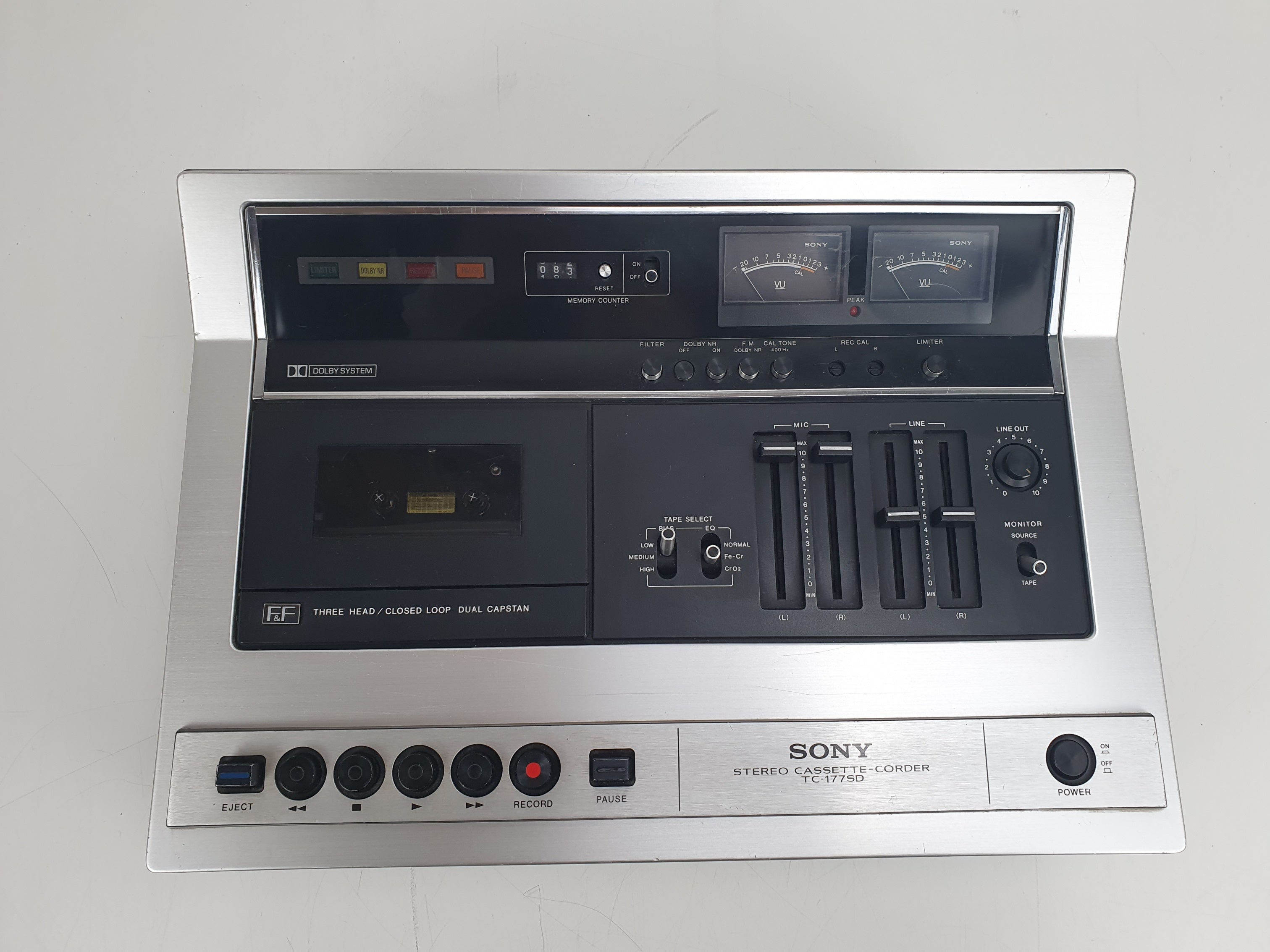 Sony TC-177SD - 3 head- Toploading Vintage Cassette Deck - Serviced/New Belts