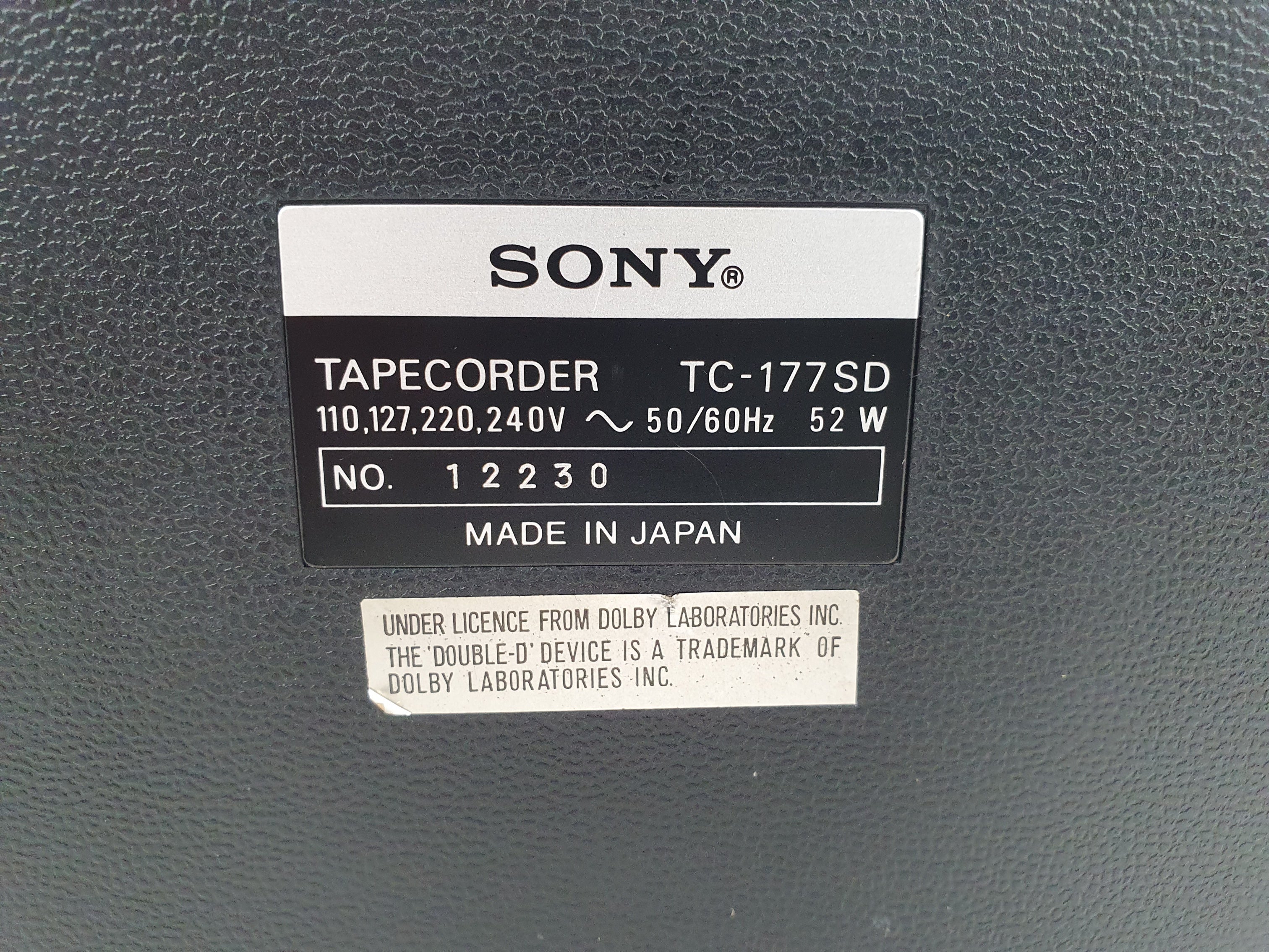 Sony TC-177SD - 3 head- Toploading Vintage Cassette Deck - Serviced/New Belts