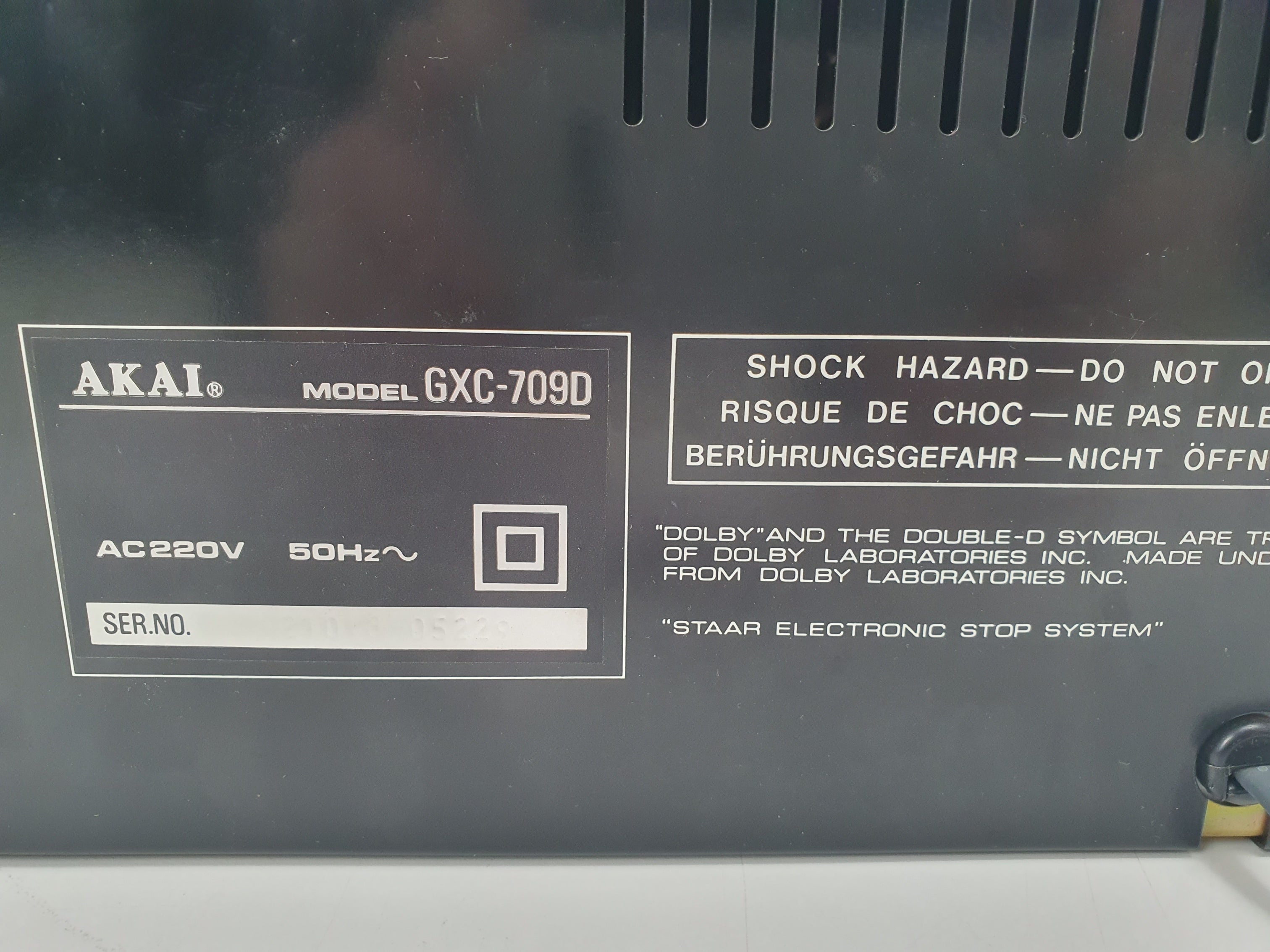 Akai GXC-709D - Stereo Cassette Deck - Serviced