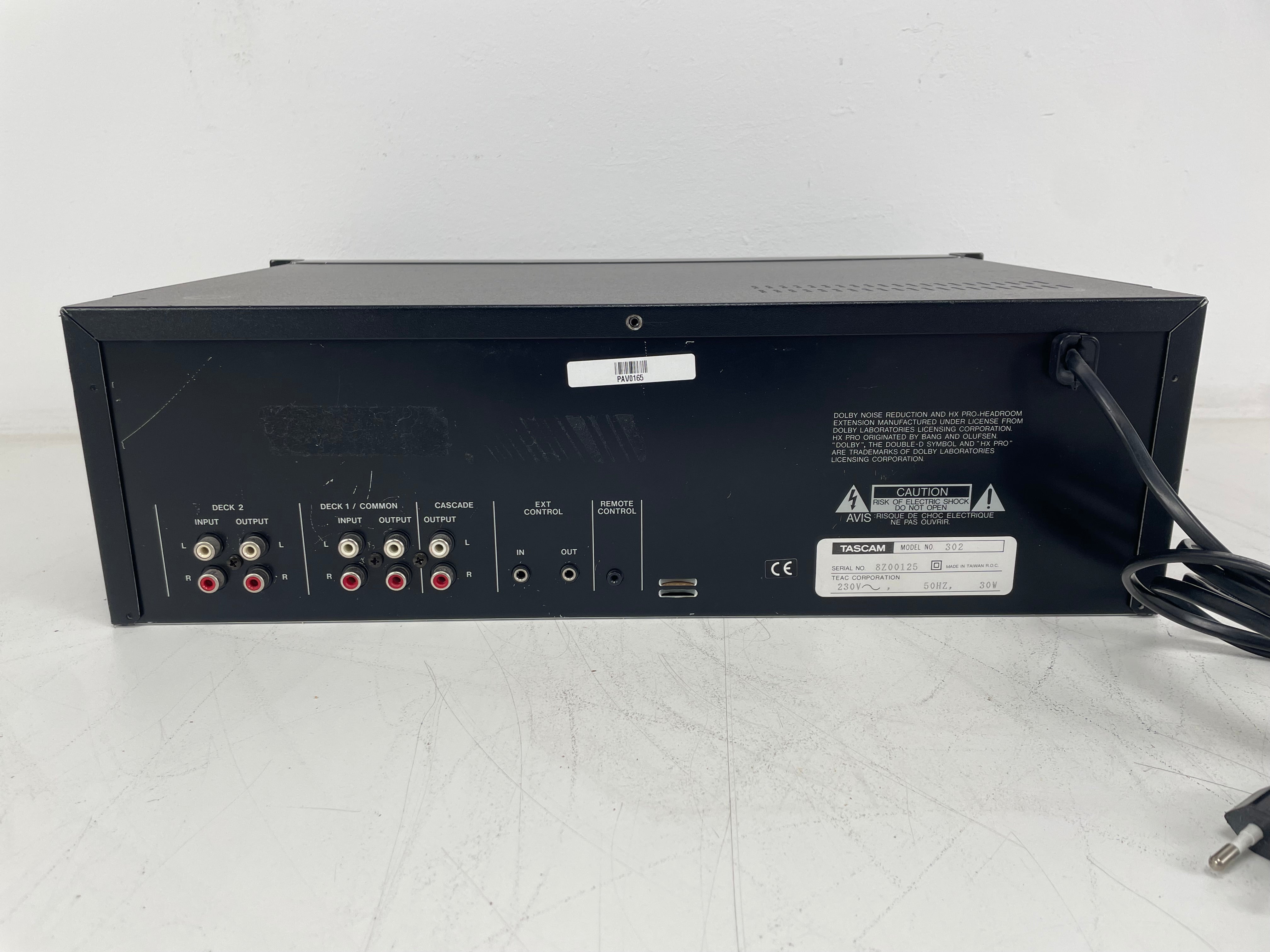 Tascam - 302 - Double Cassette Deck - Auto-Reverse - 2-Head - Serviced (New Belts)
