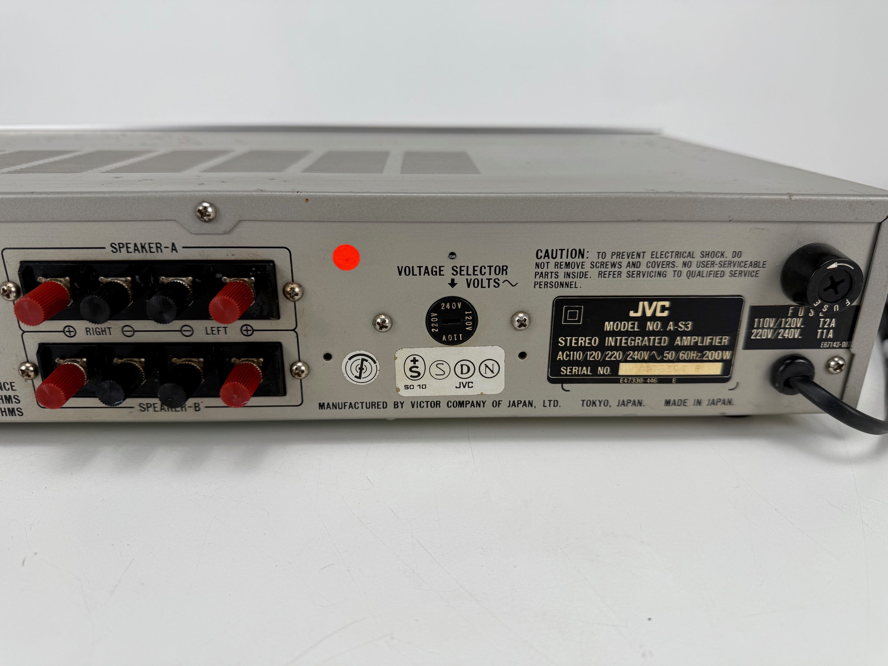 JVC A-S3 Stereo Integrated Amplifier - 22w into 8 Ohm- Checked and cleaned