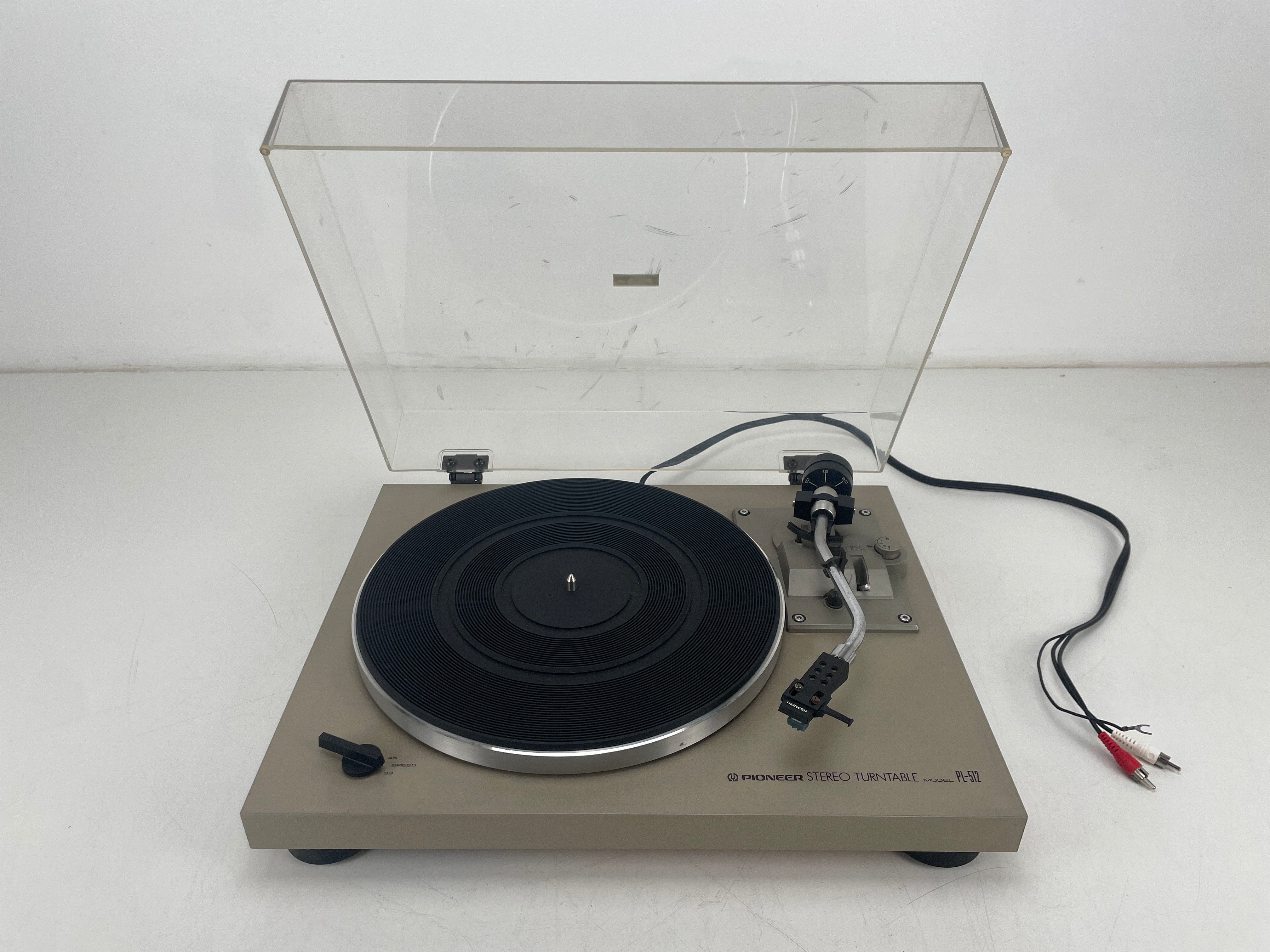 Pioneer Stereo Turntable PL-512 with Excel Es70s cartridge - Not so nice cover