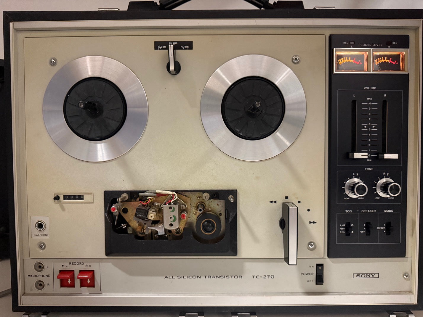 Sony TC-270 1/4" stereo bandrecorder - Verkocht zoals hij is