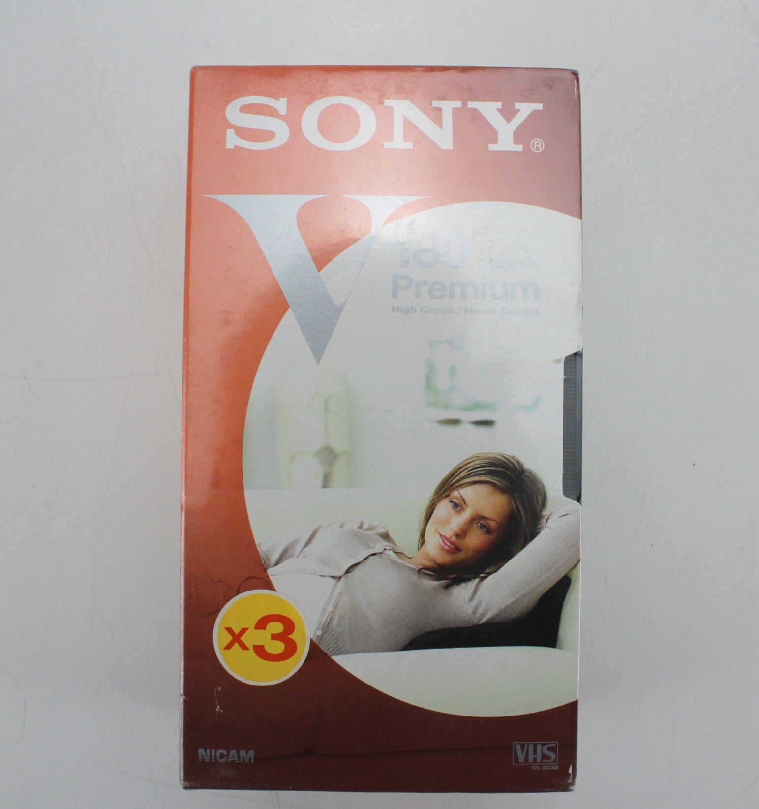 Sony 3 pack Sony E3-180VH- Premium 180 Minutes VHS Videocassette sealed/NOS