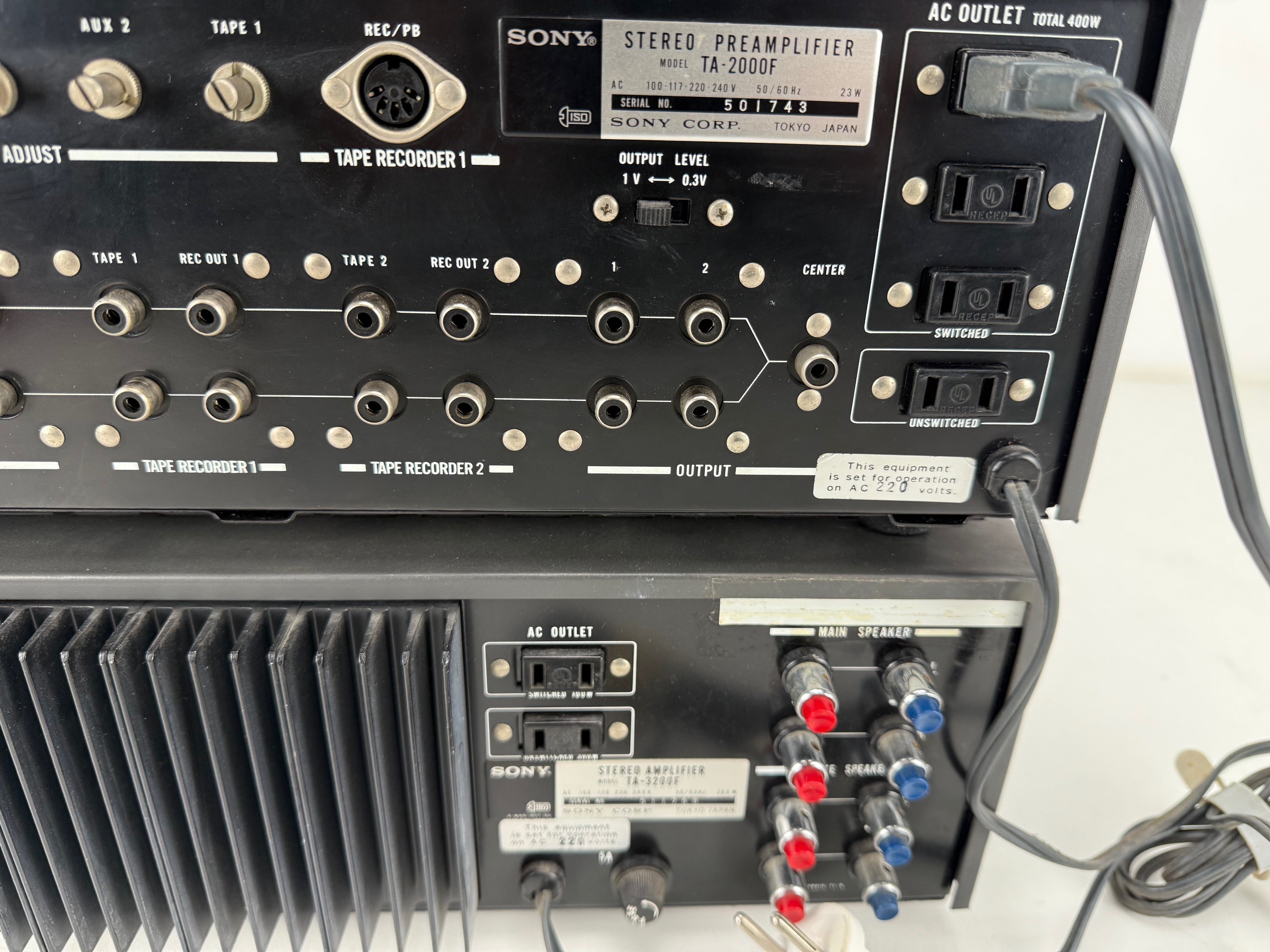 Sony ST - 5130 Tuner / TA - 2000F Pre Amplifier / TA - 3200F Stereo Amplifier set