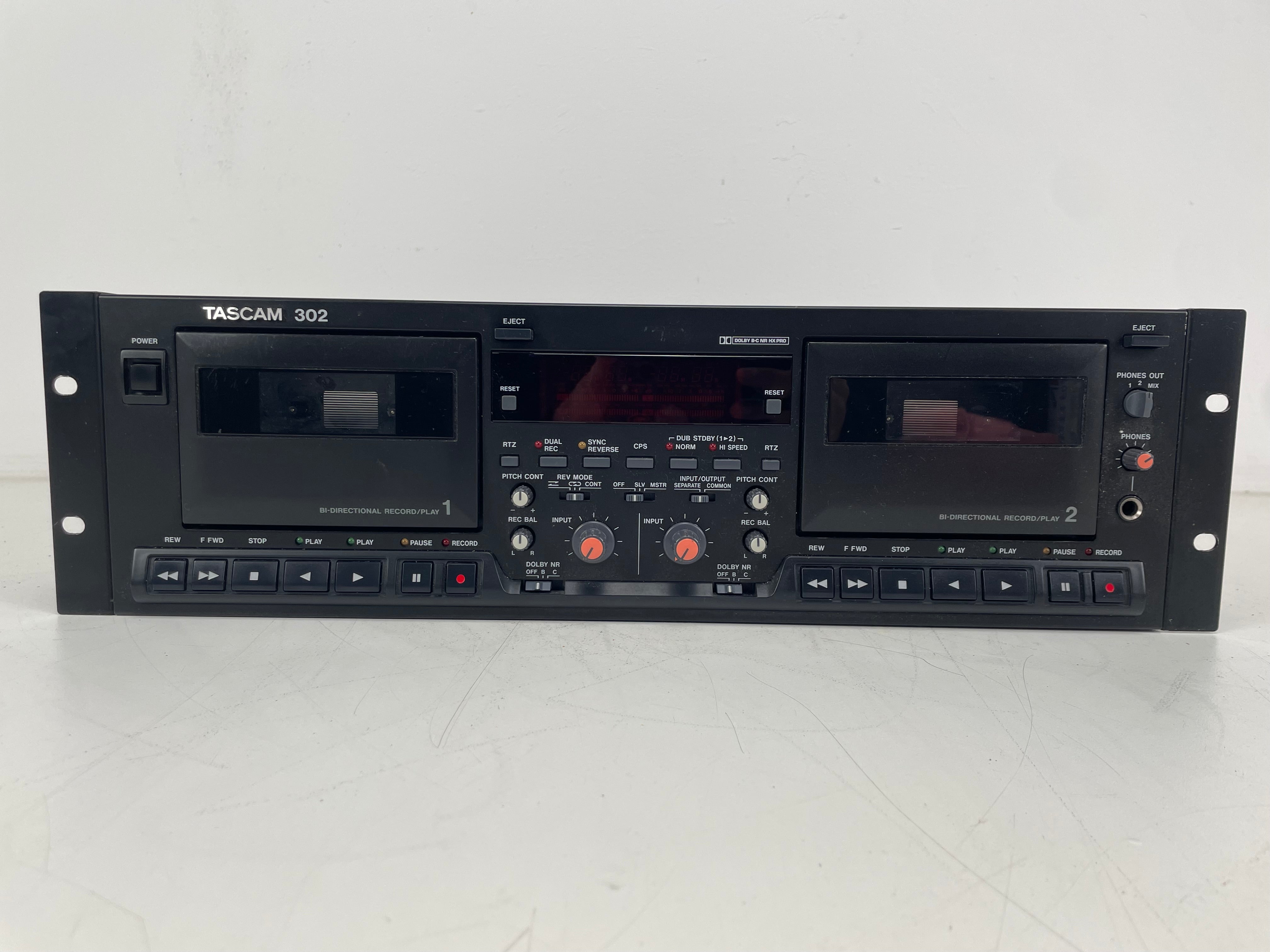 Tascam - 302 - Double Cassette Deck - Auto-Reverse - 2-Head - Serviced (New Belts)