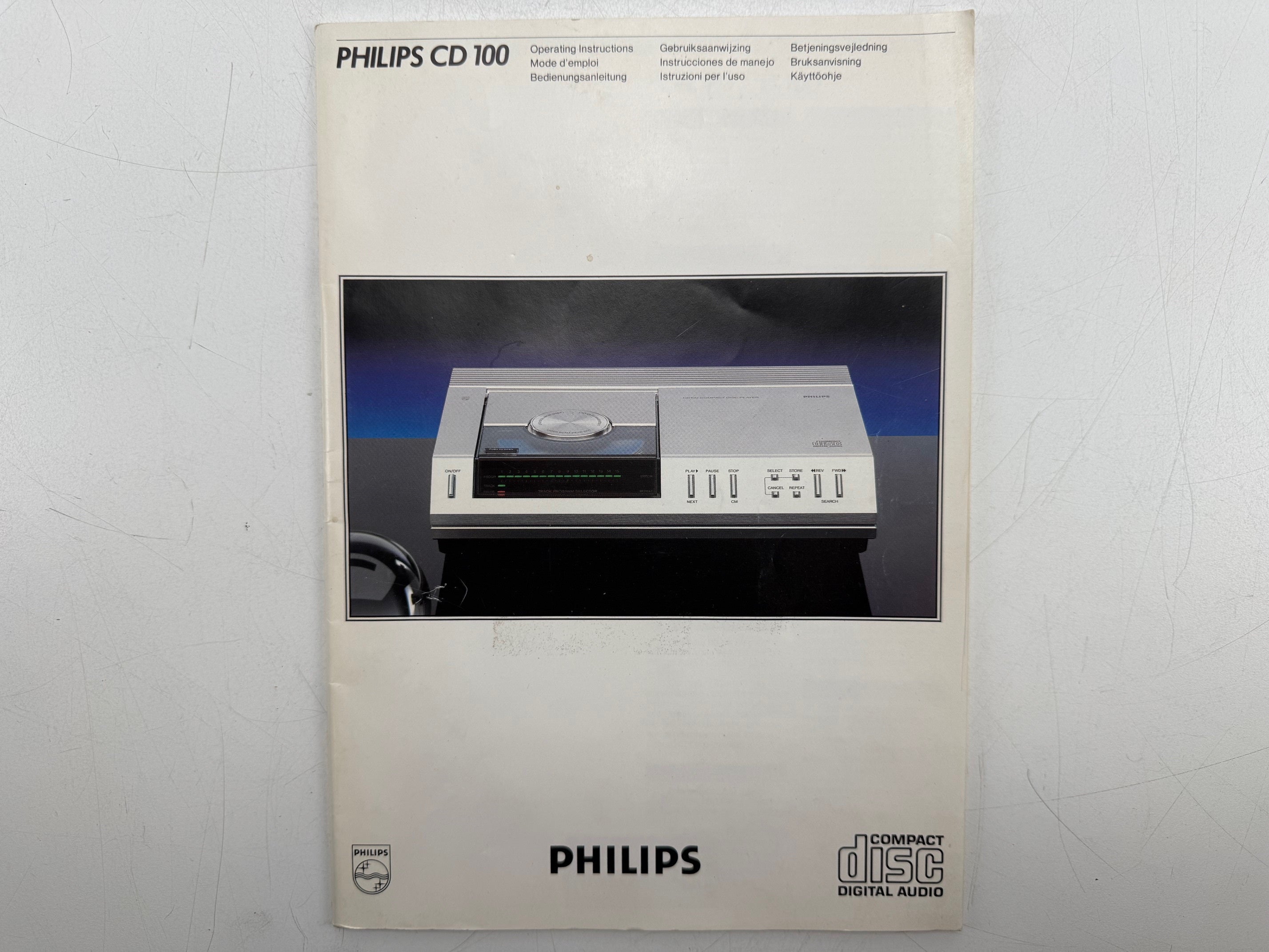 Philips CD100 compact disc-speler - gereviseerd - handleiding - gemaakt in België