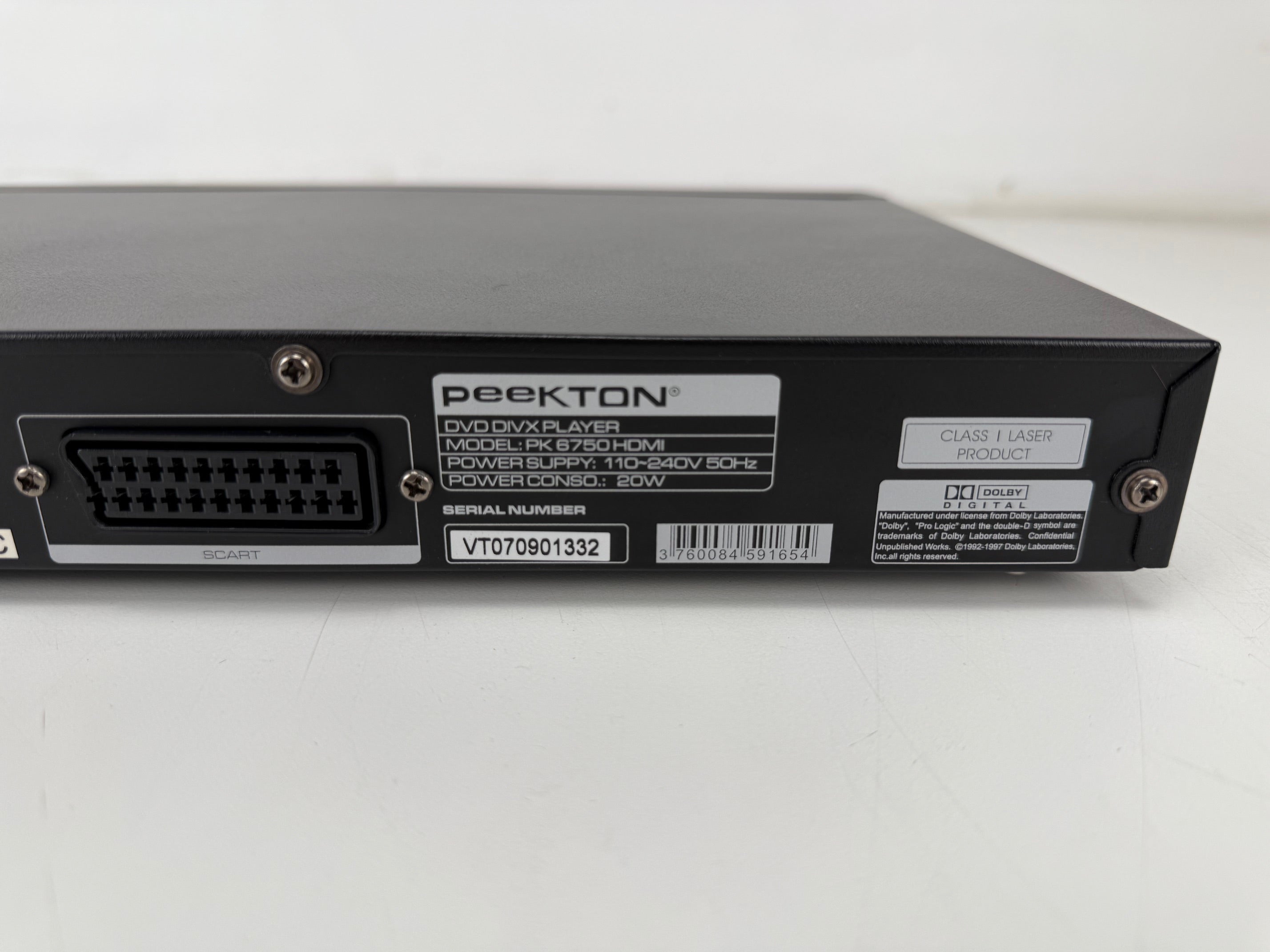 Onbekende PK 6750 HDMI DVD DIVX-speler met originele doos en afstandsbediening