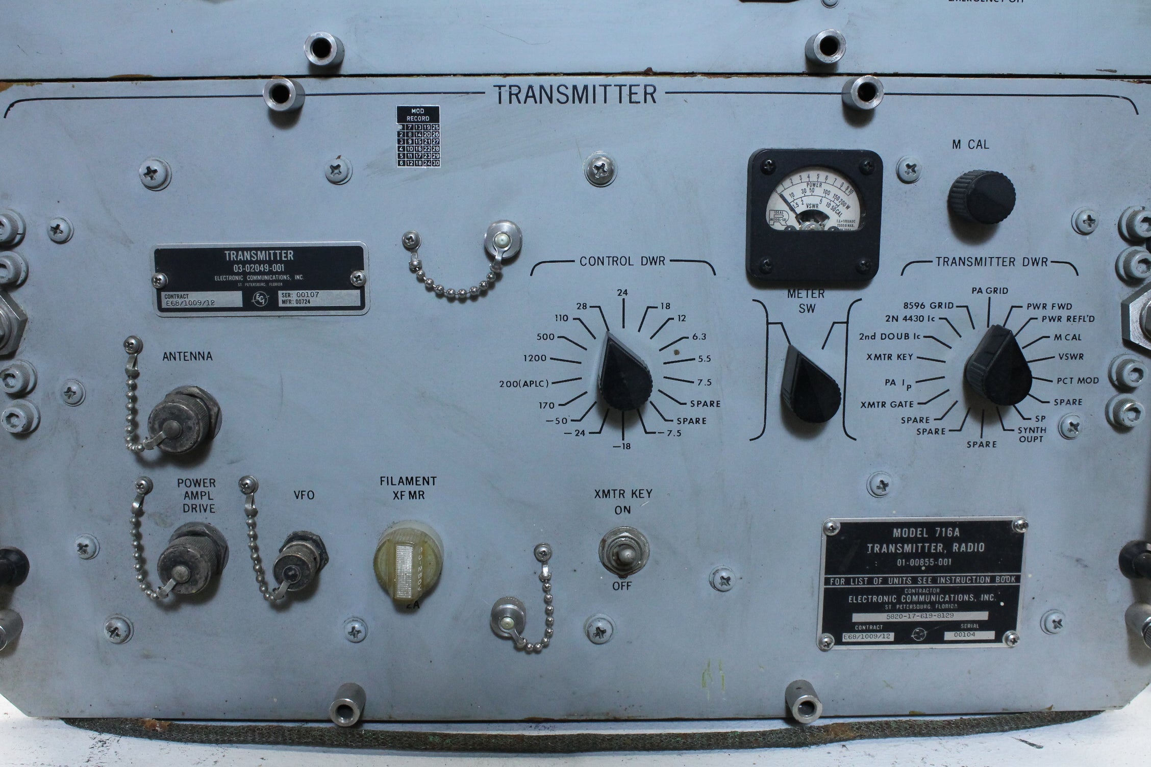 Electronic Communications, Inc. Model 716A Transmitter & Control Unit