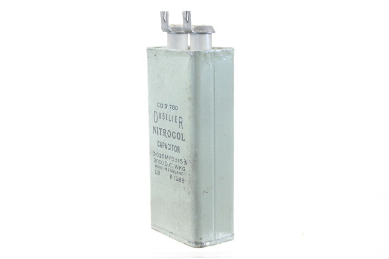 Dubilier Nitrogol Capacitor 0.025 MFD ± 15% 3000 DC WKG LB B1268