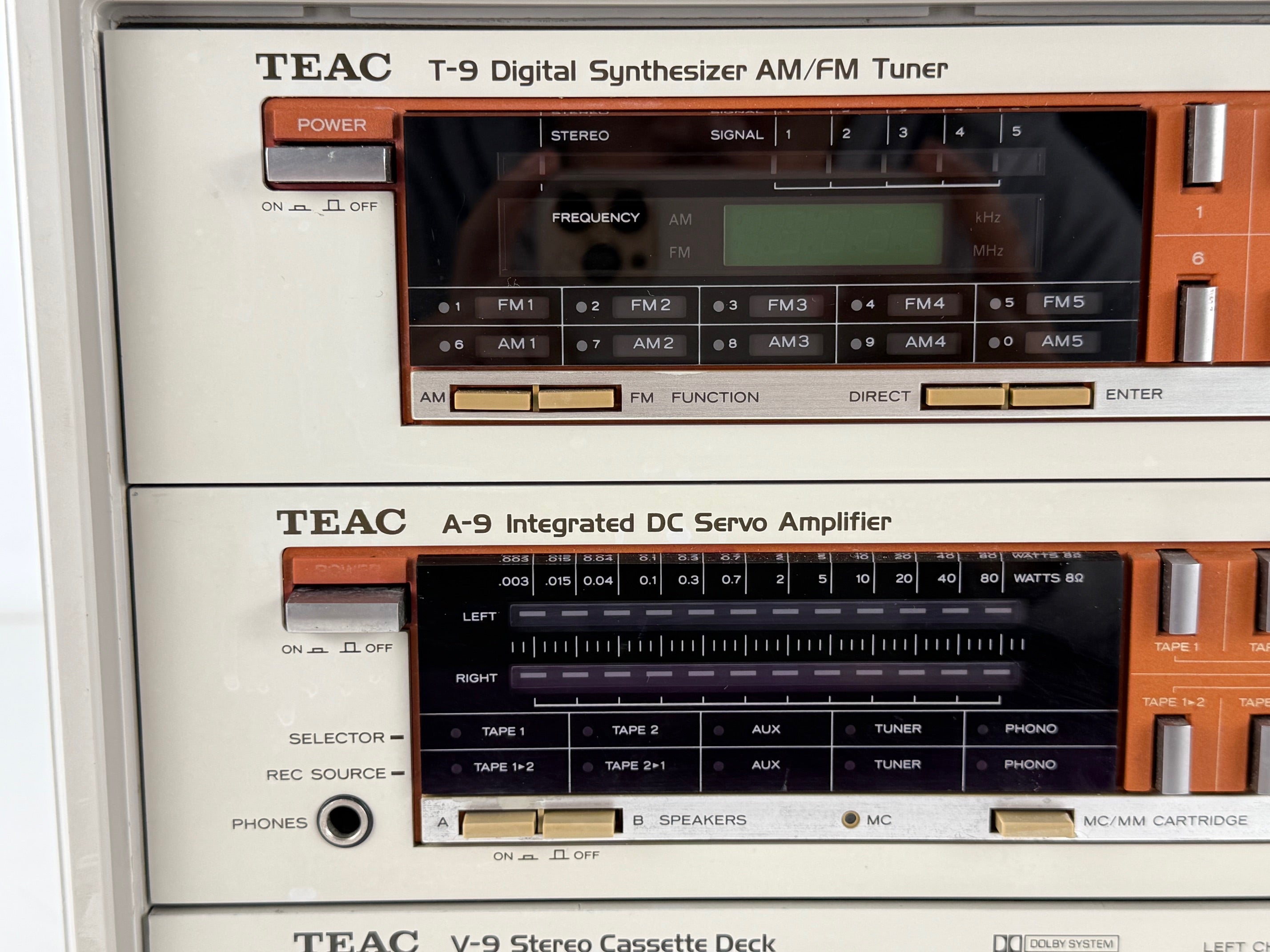 TEAC P9 Turntable / T-9 Stereo Tuner / A-9 Stereo Amplifier / V-9 Stereo Cassette Deck