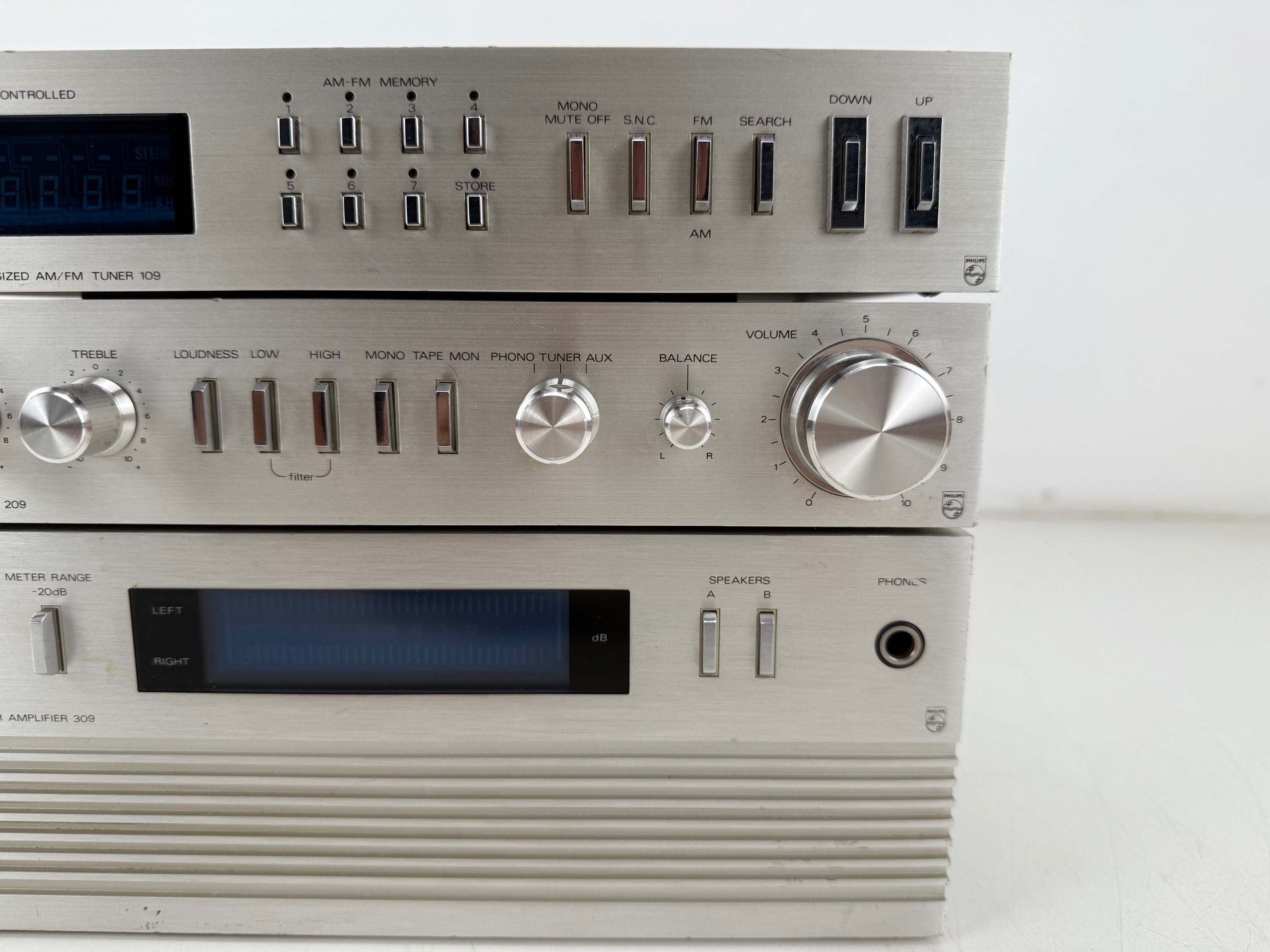 Philips 22AH109 tuner / 22AH209 voorversterker / 22AH309 eindversterker set - handleidingen