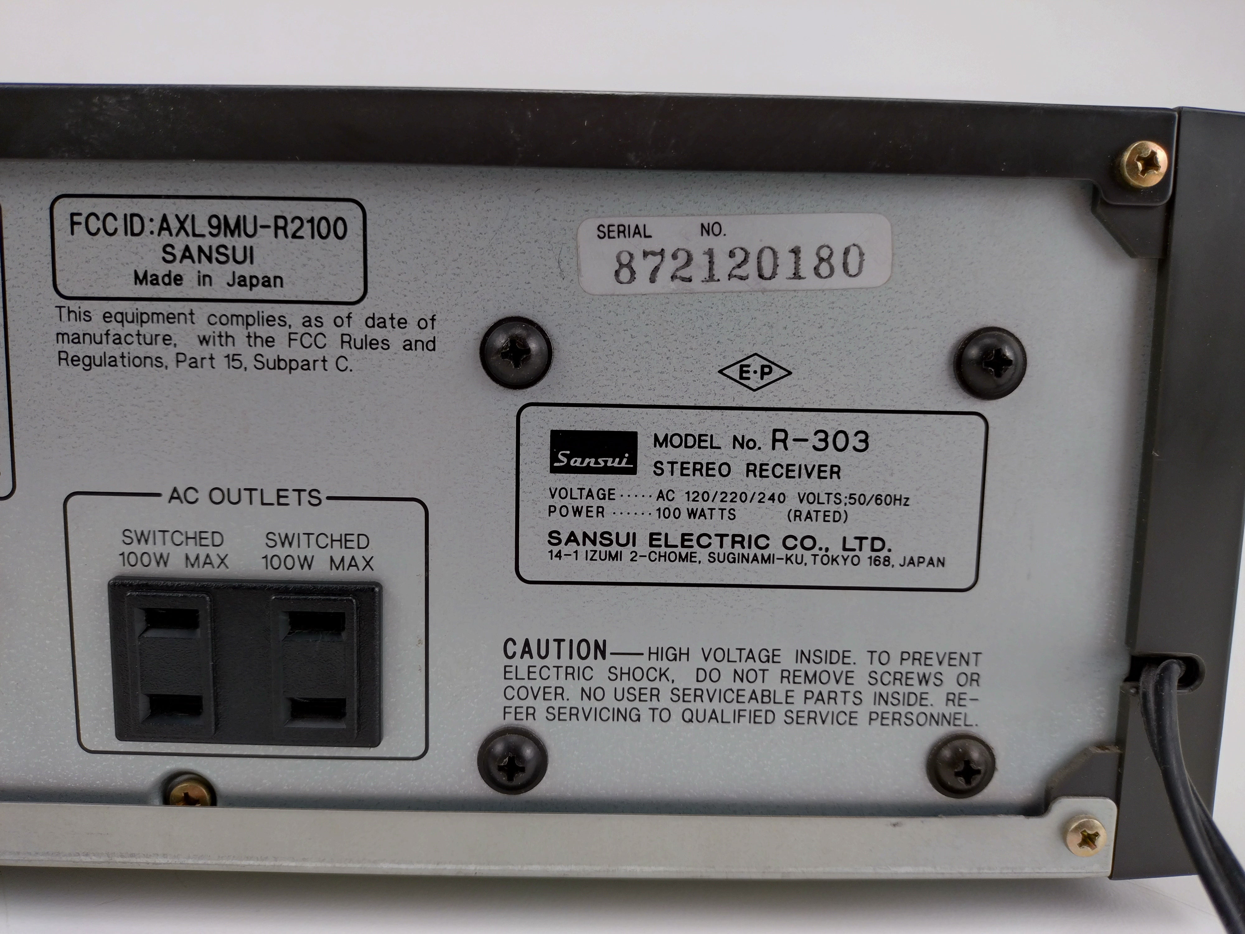 Sansui R-303 receiver used in original box