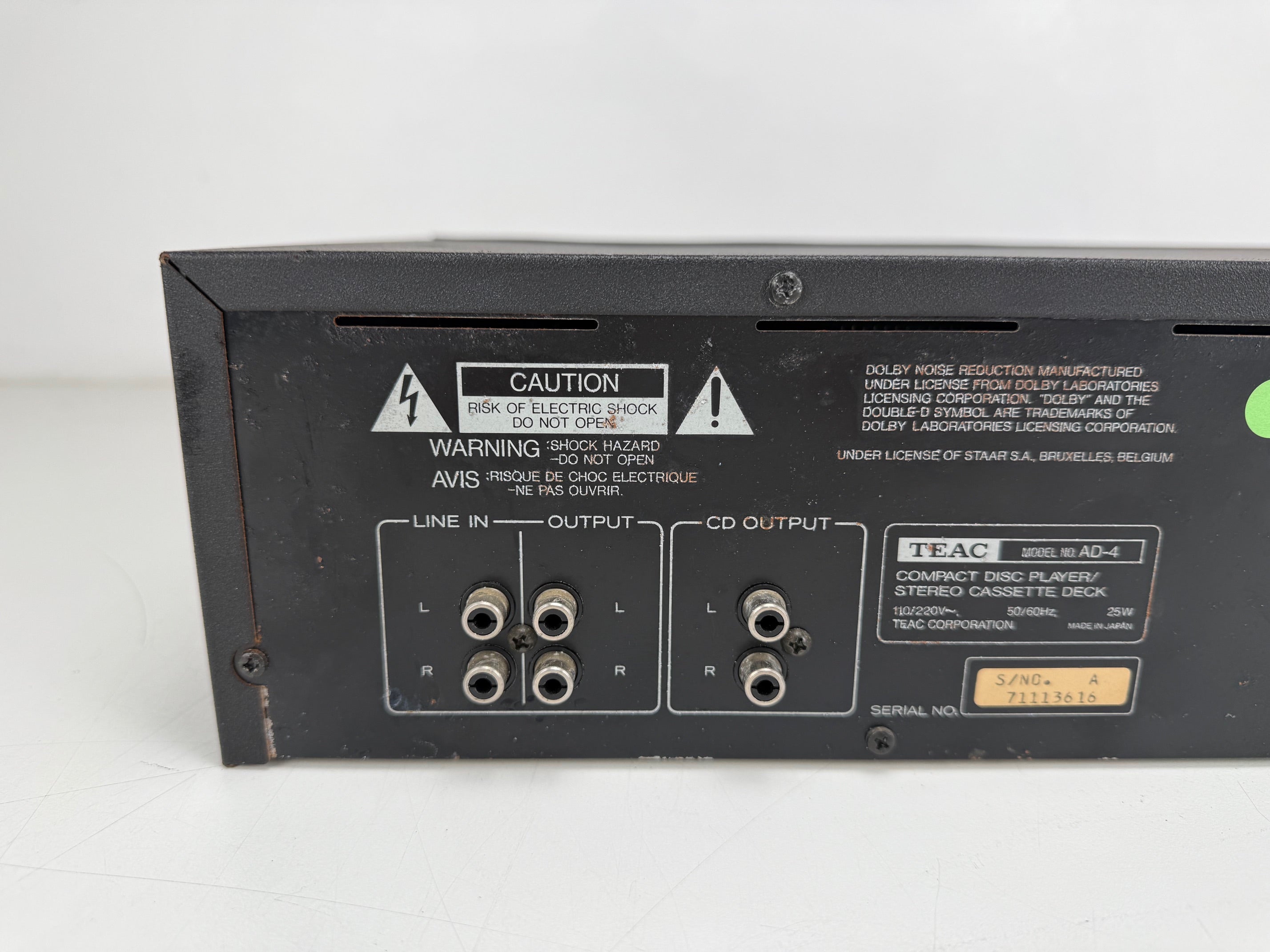 TEAC AD-4 Compact Disc Player / Reverse Cassette Deck