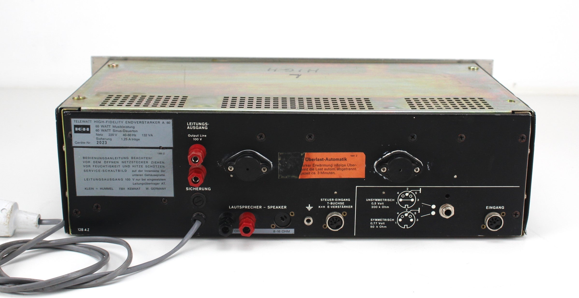 Klein & Hummel Telewatt A60E hi-fi MONO eindversterker