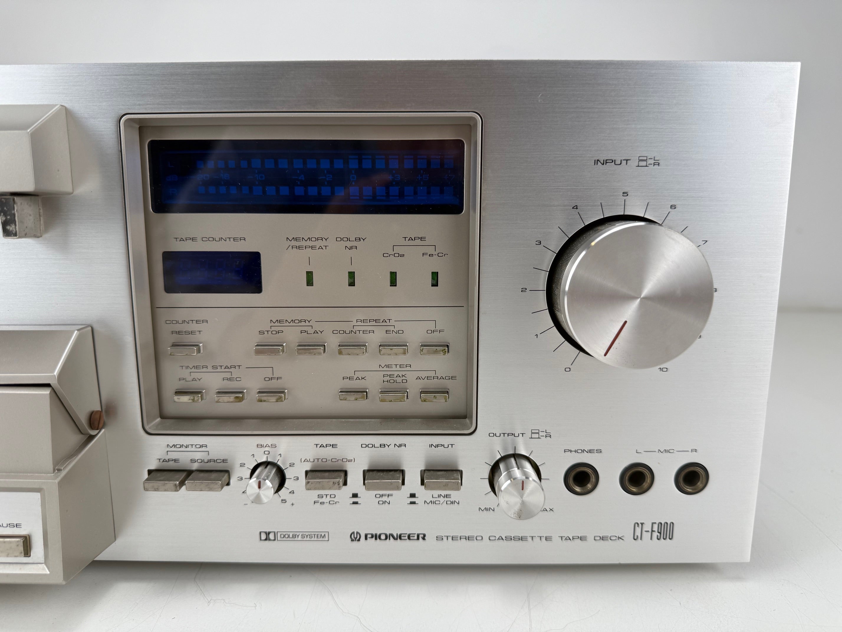 Pioneer CT-F900 3-kops Bleuline stereo cassettedeck - Onderhoud uitgevoerd