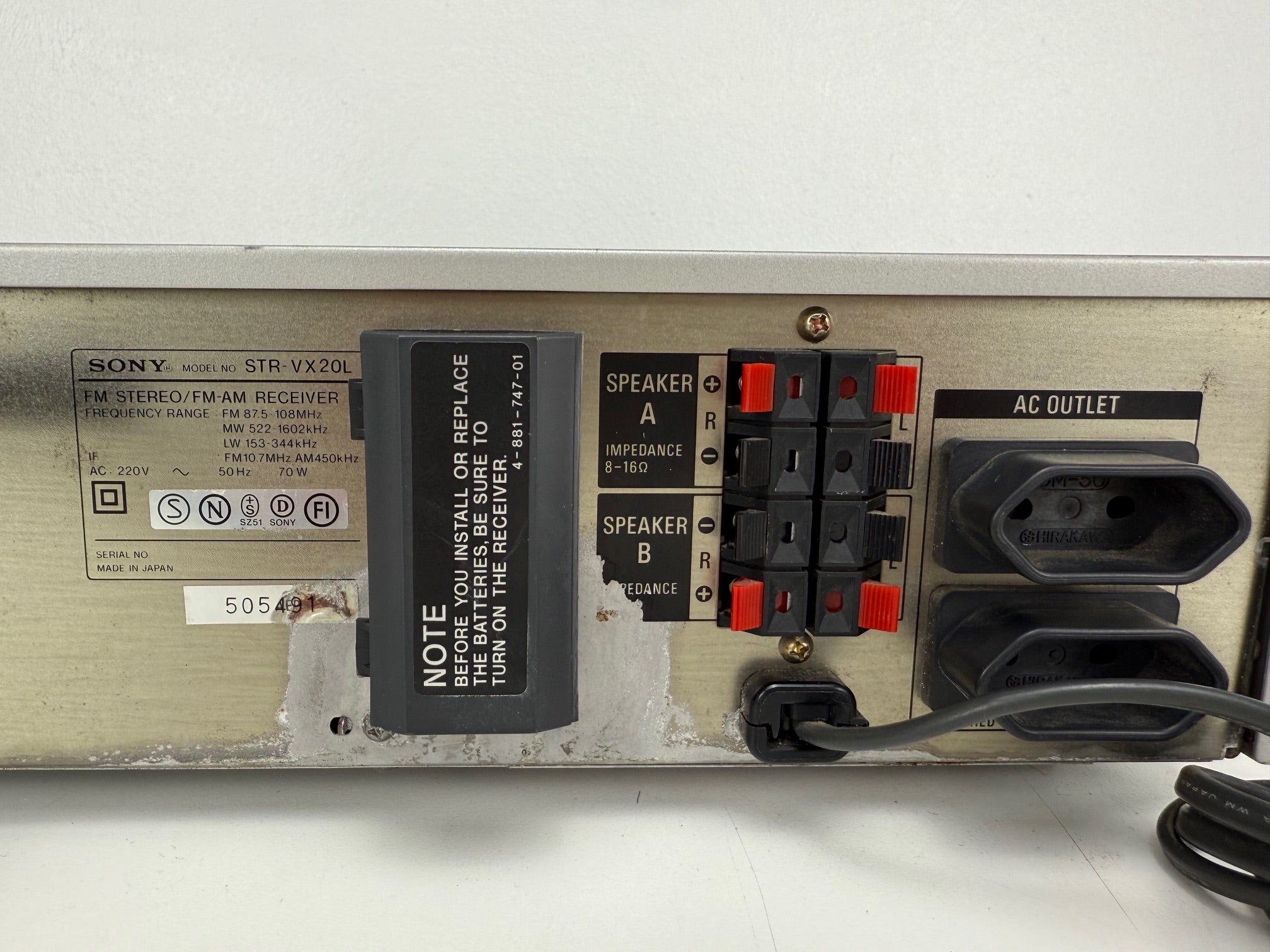 Sony STR - VX20L FM Stereo / FM - AM-ontvanger - Licht onderhoud uitgevoerd