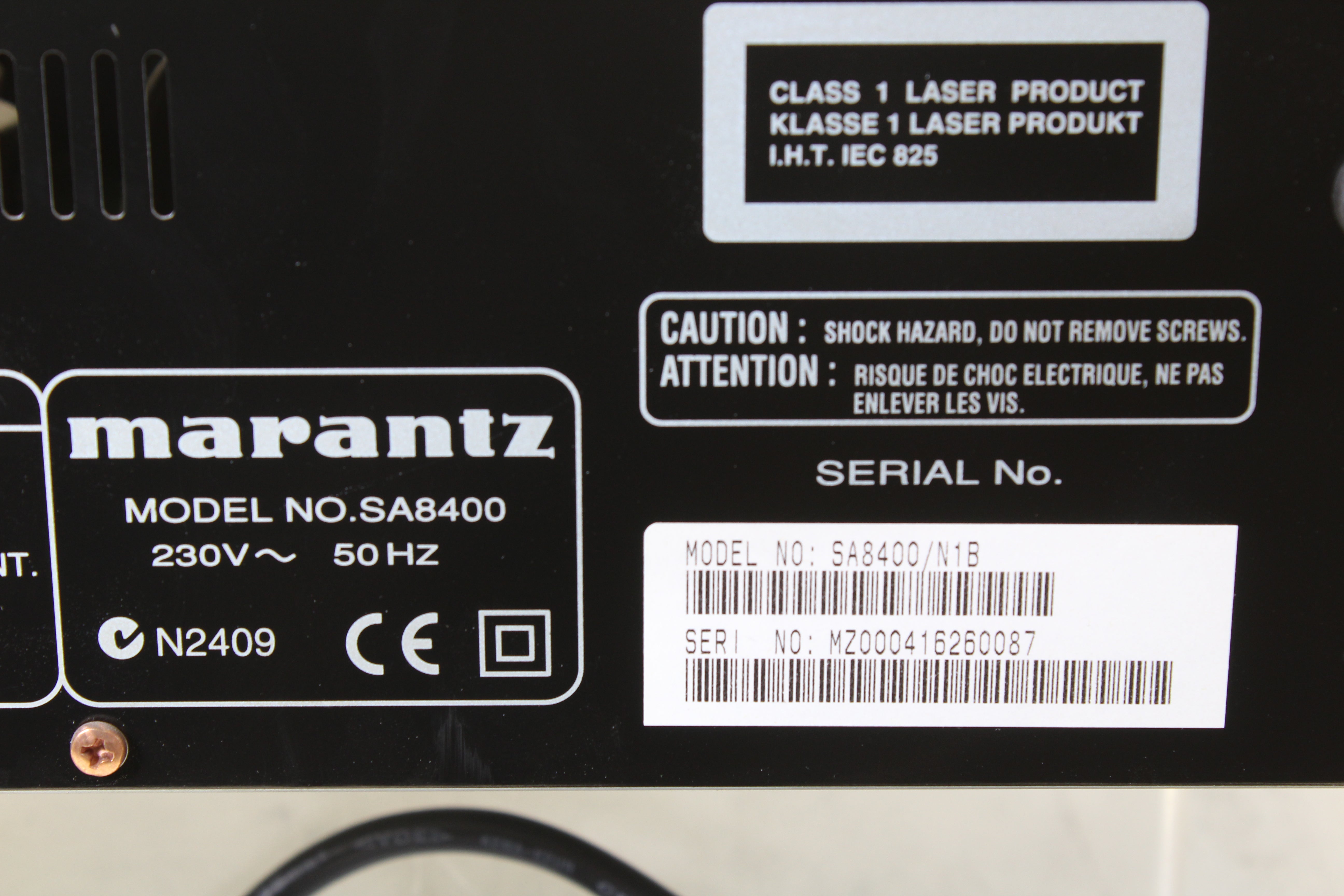 Marantz SA8400  SACD Player with Cables and Remote