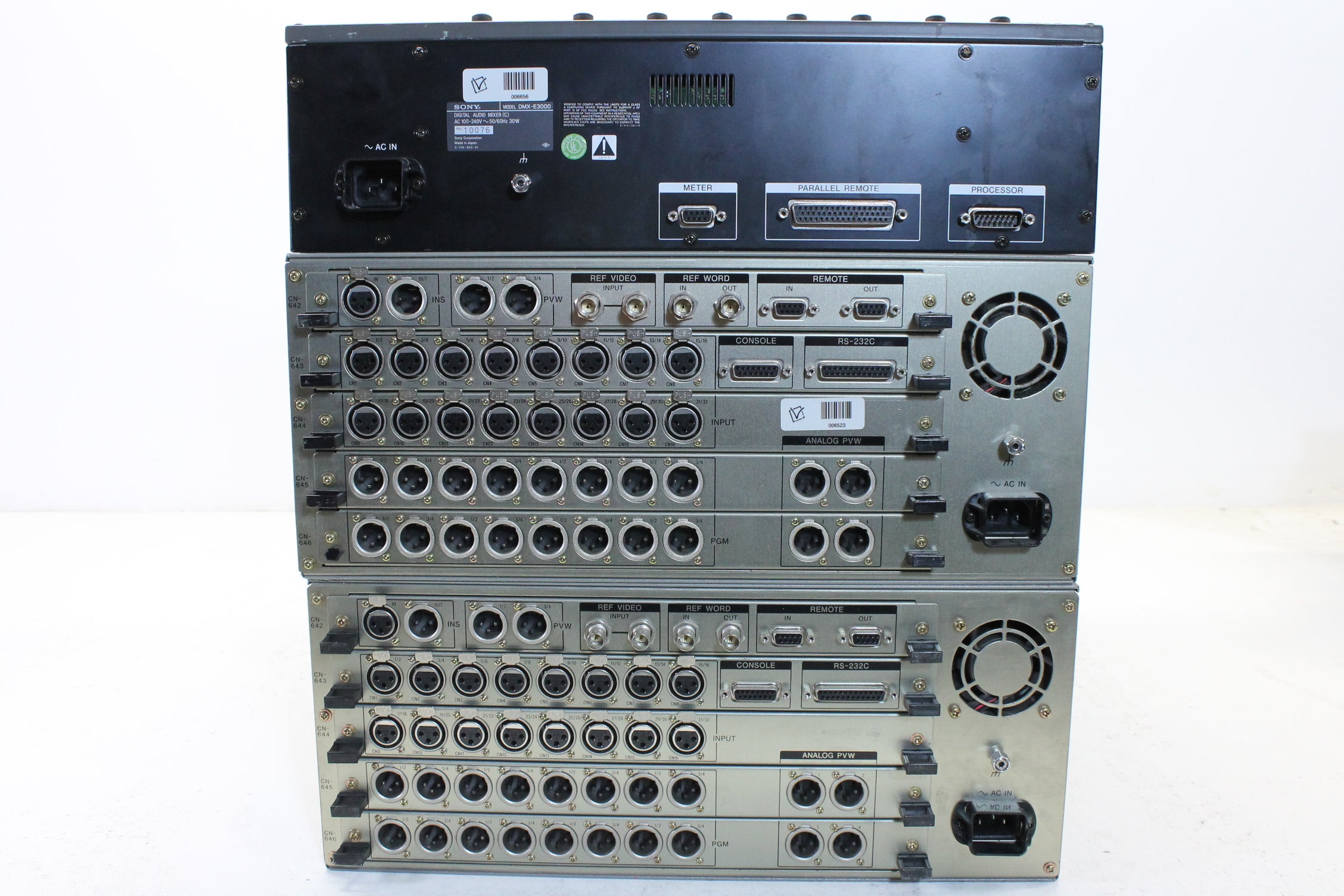 Sony Digital Audio Mixer DMX-E3000 with mainframe and Service Manual