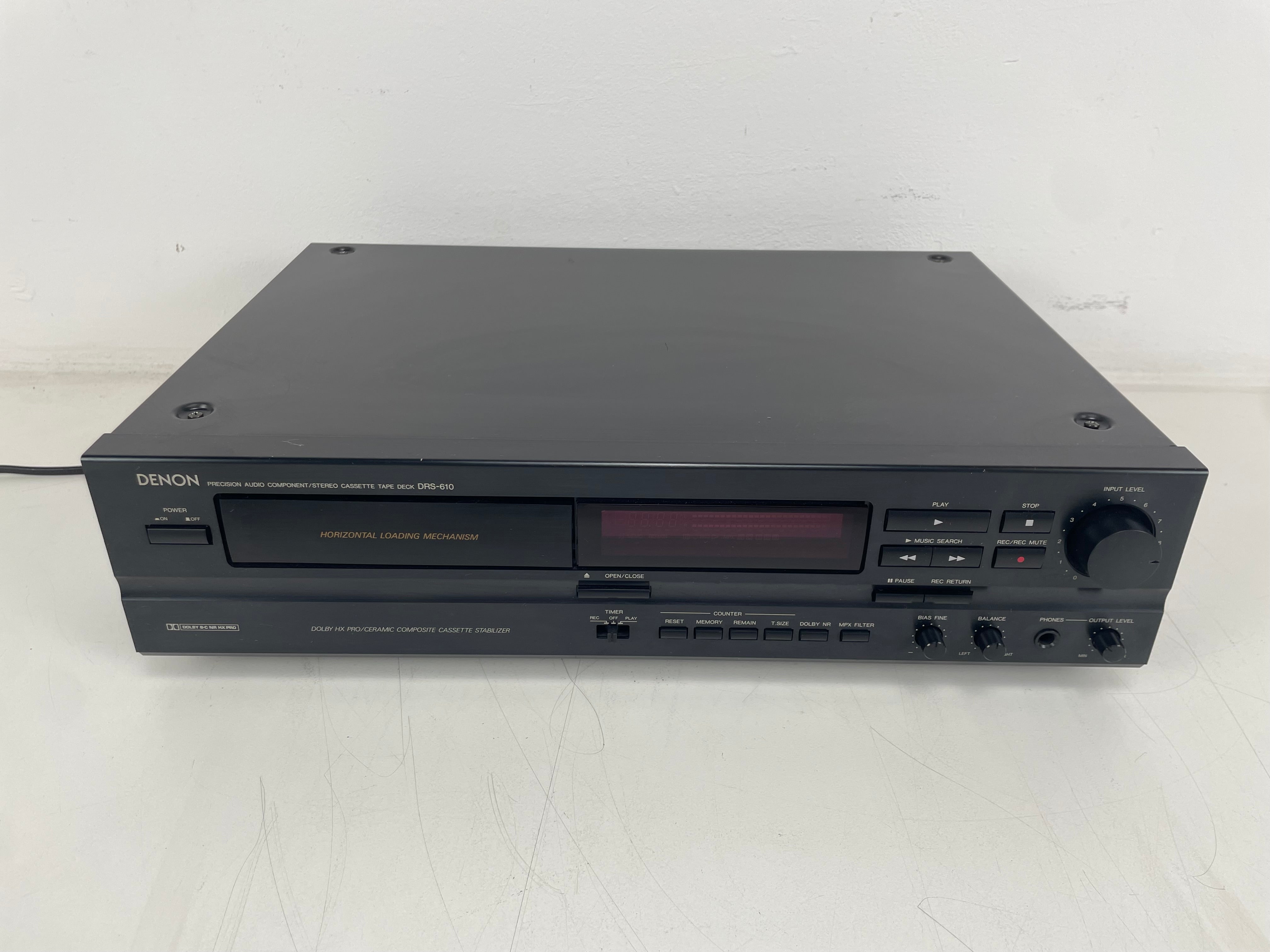 Denon - DRS-610 - Stereo Cassete Deck - 2-Head -  Horizontal Loading - Serviced (New Belts)
