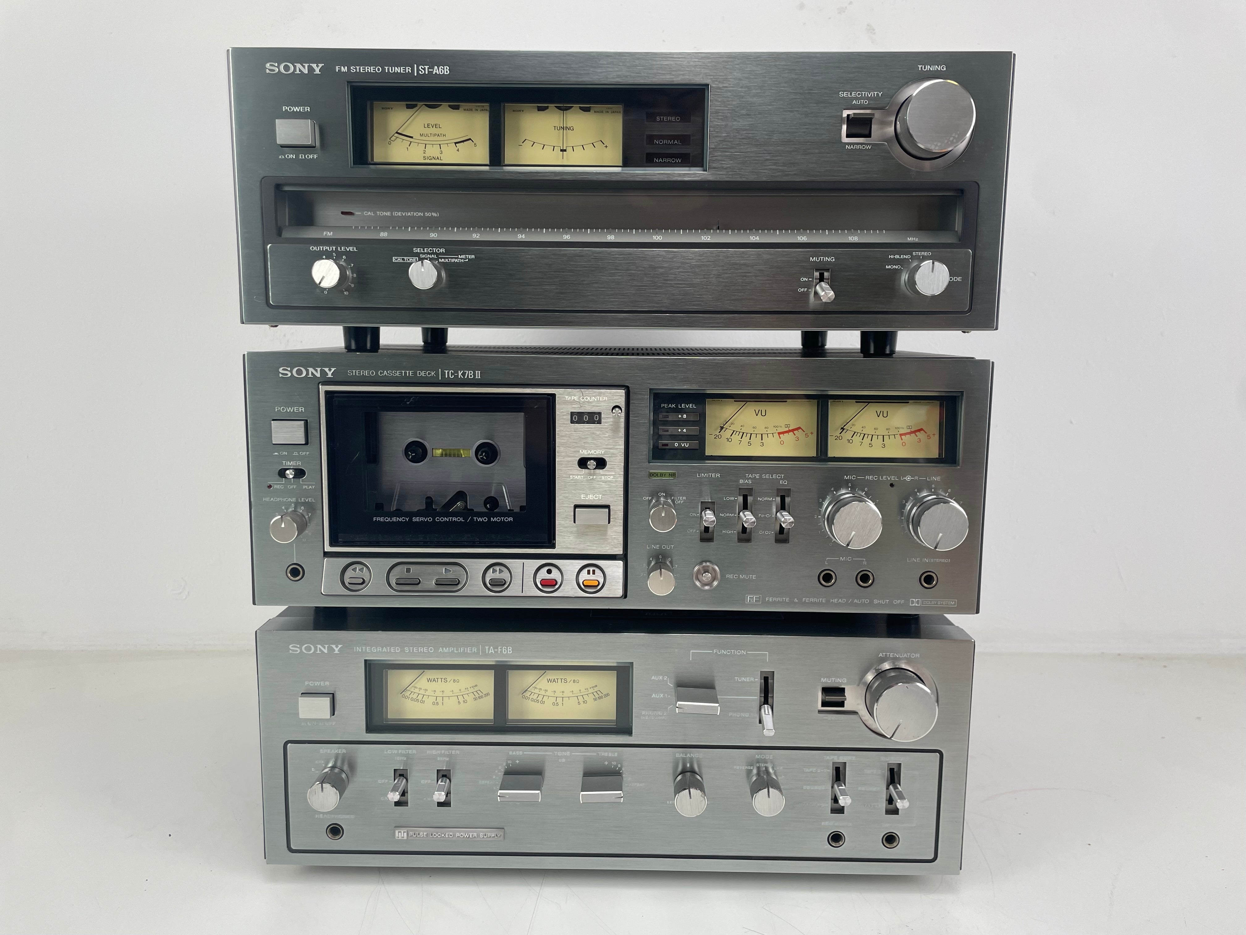 Sony - ST-A6B/TC-K7B 2/TA-F6B - Amplifier/Tuner/Tape Deck - Serviced (New Belts/Recapped)