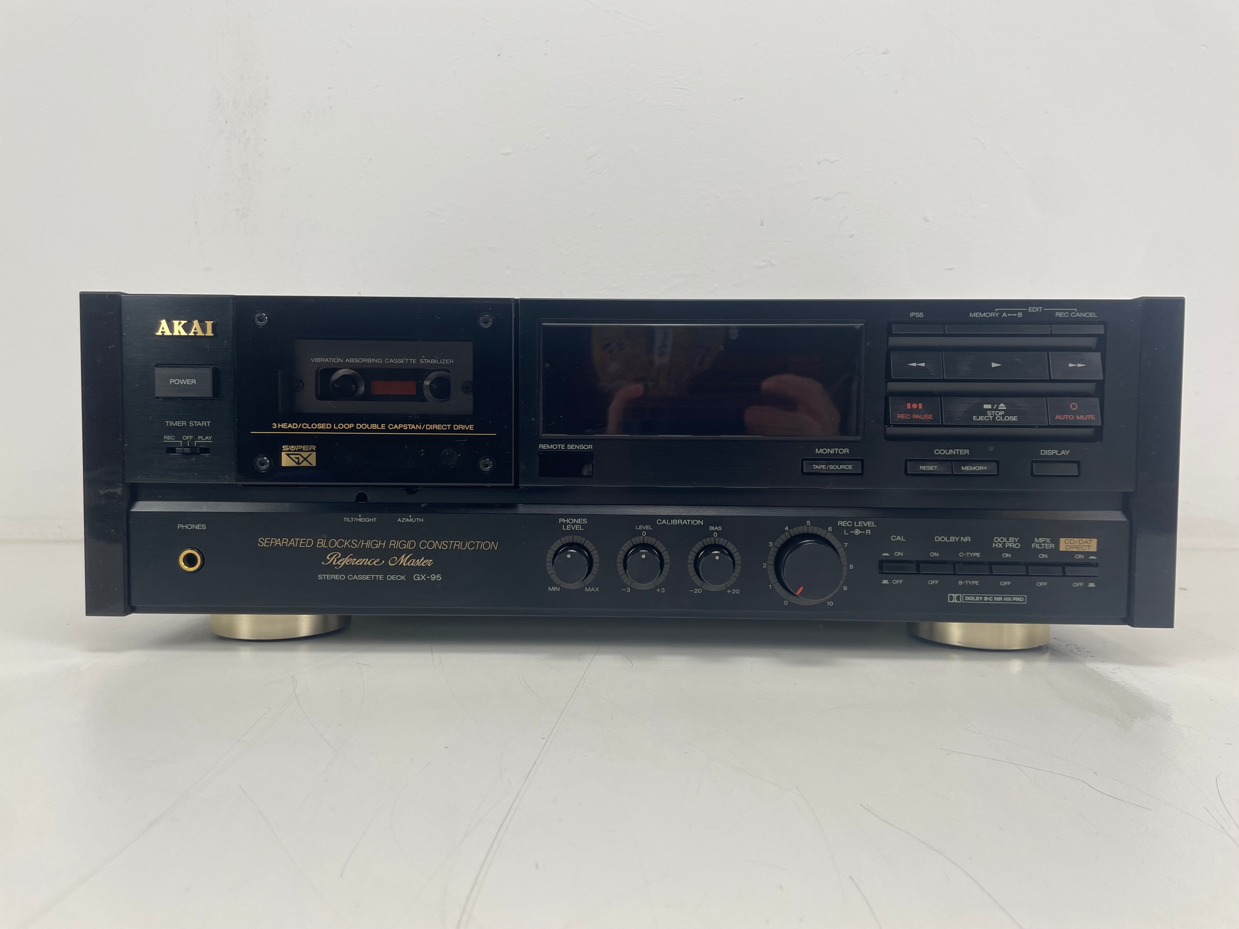 Akai - GX-95 - Cassette Deck - 3-Head - GX-Head - Inc. Remote - Measured