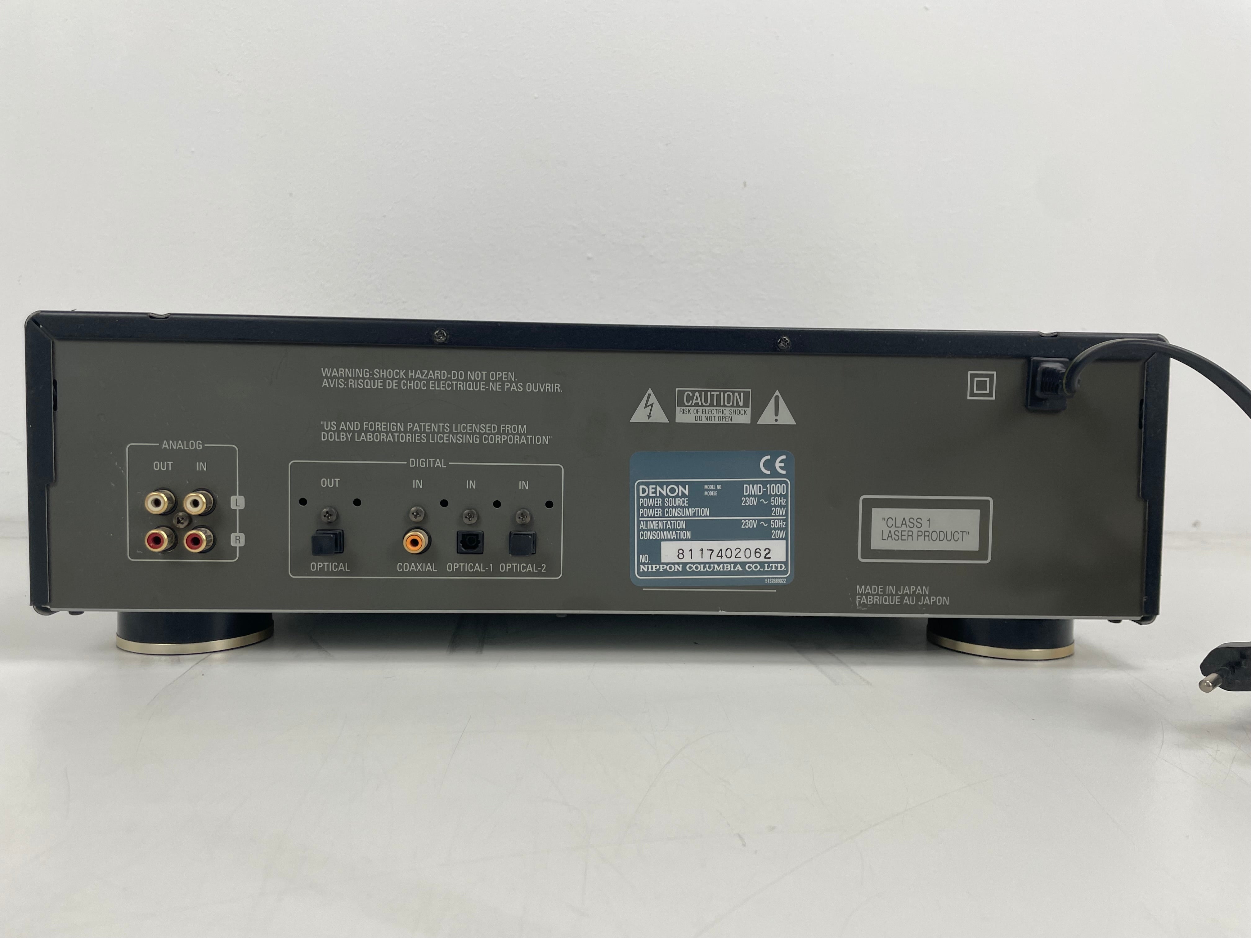 Denon - DMD-1000 - MiniDisc Recorder - Inc. Remote