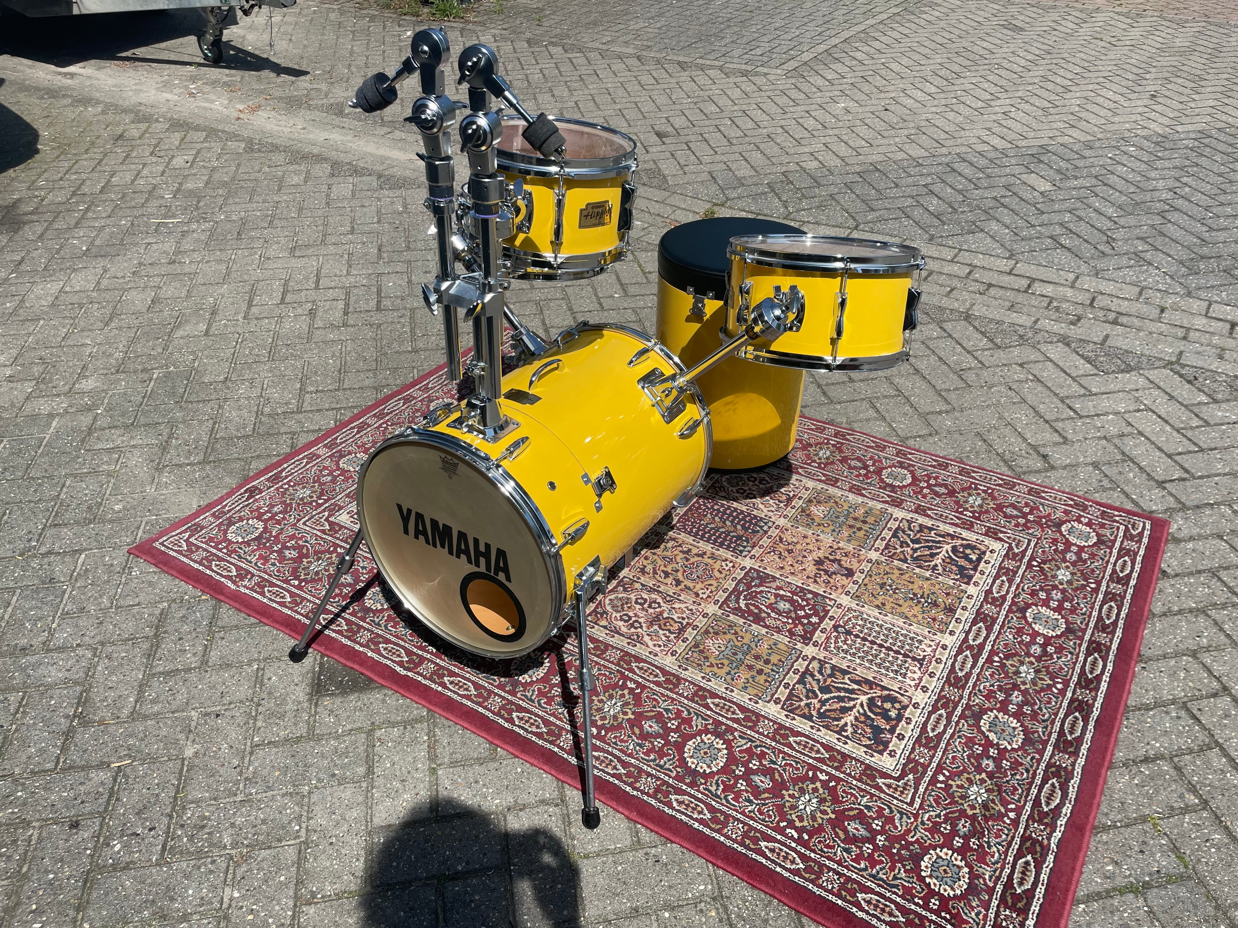 Yamaha - Hipgig – Yellow Drum Kit – Vintage Rare Compact Drum Set - Inc. Cases