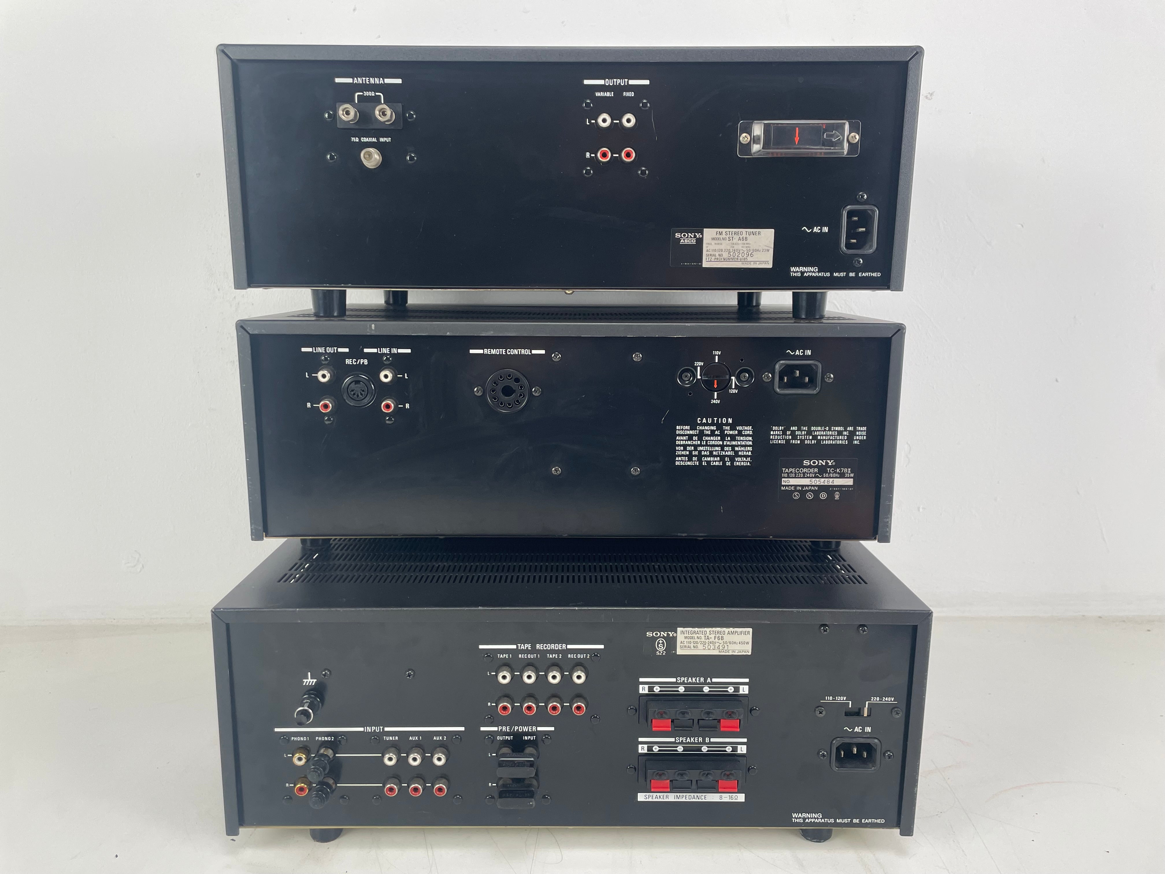 Sony - ST-A6B/TC-K7B 2/TA-F6B - Amplifier/Tuner/Tape Deck - Serviced (New Belts/Recapped)