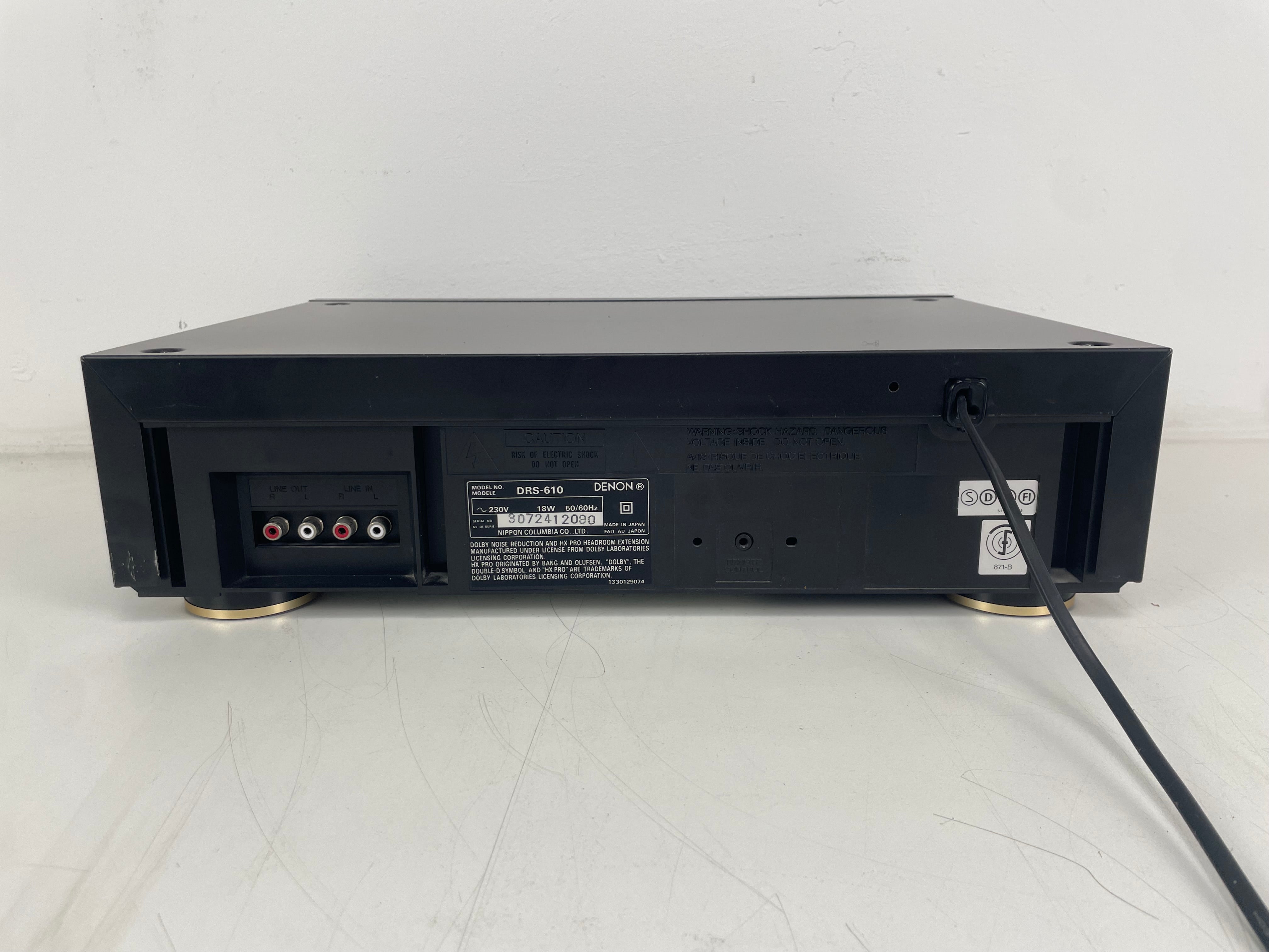 Denon - DRS-610 - Stereo Cassete Deck - 2-Head -  Horizontal Loading - Serviced (New Belts)