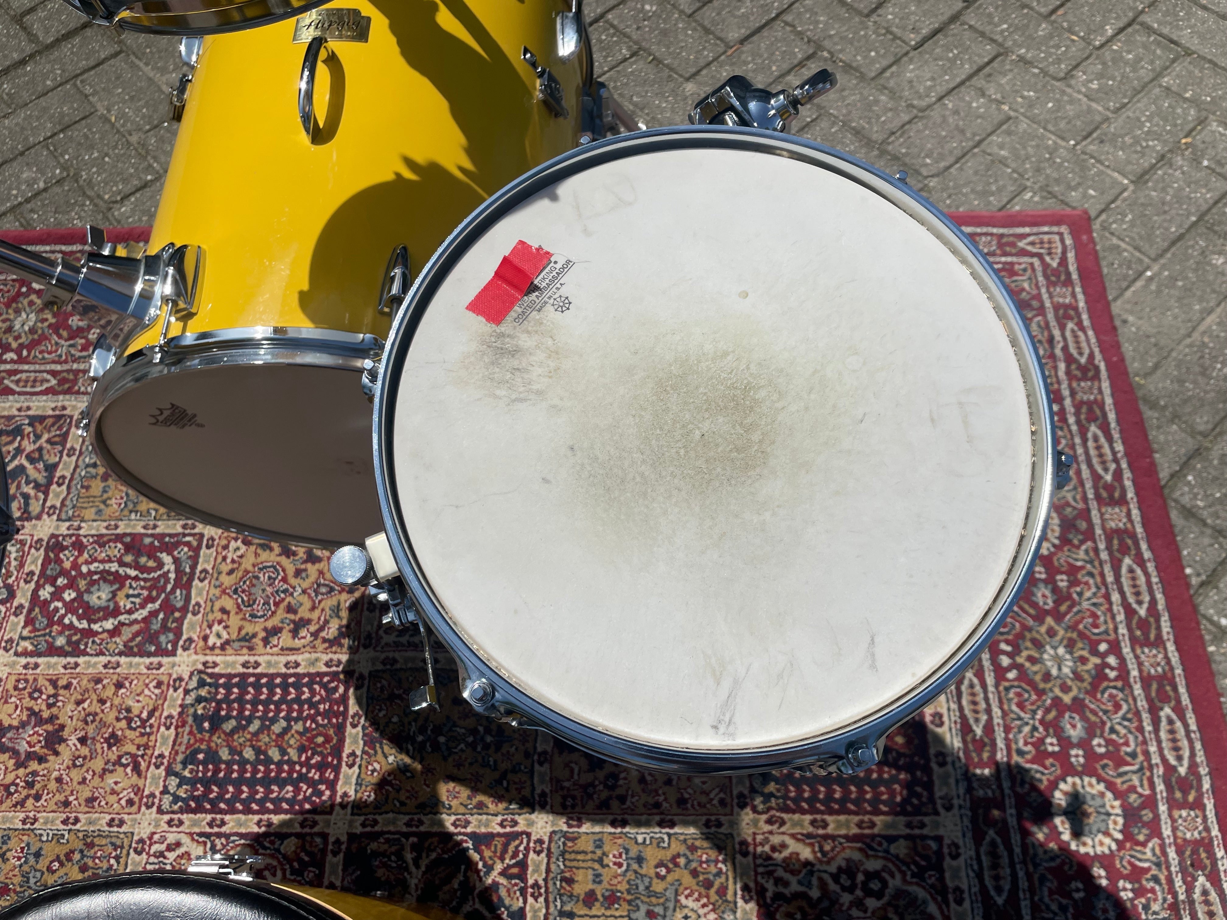 Yamaha - Hipgig – Yellow Drum Kit – Vintage Rare Compact Drum Set - Inc. Cases