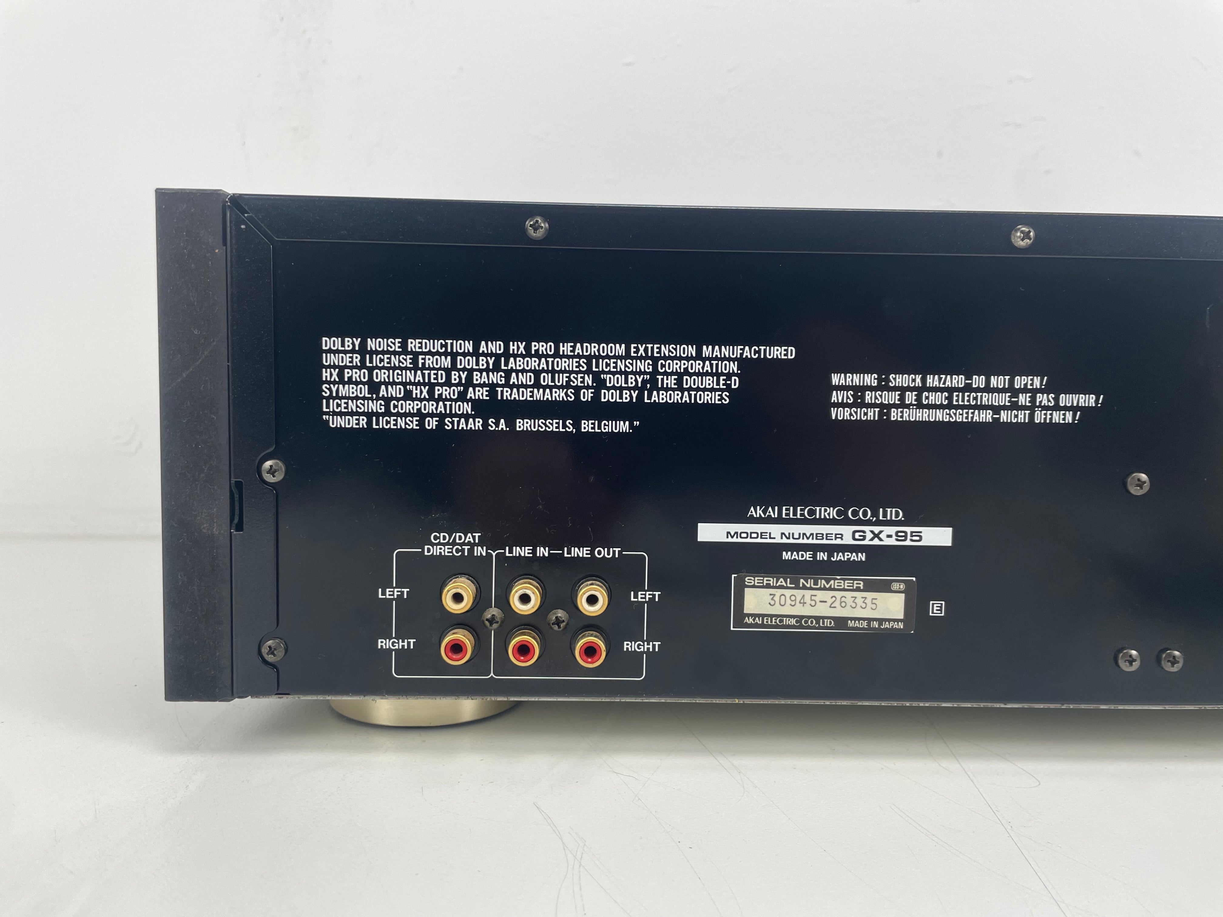 Akai - GX-95 - Cassette Deck - 3-Head - GX-Head - Inc. Remote - Measured