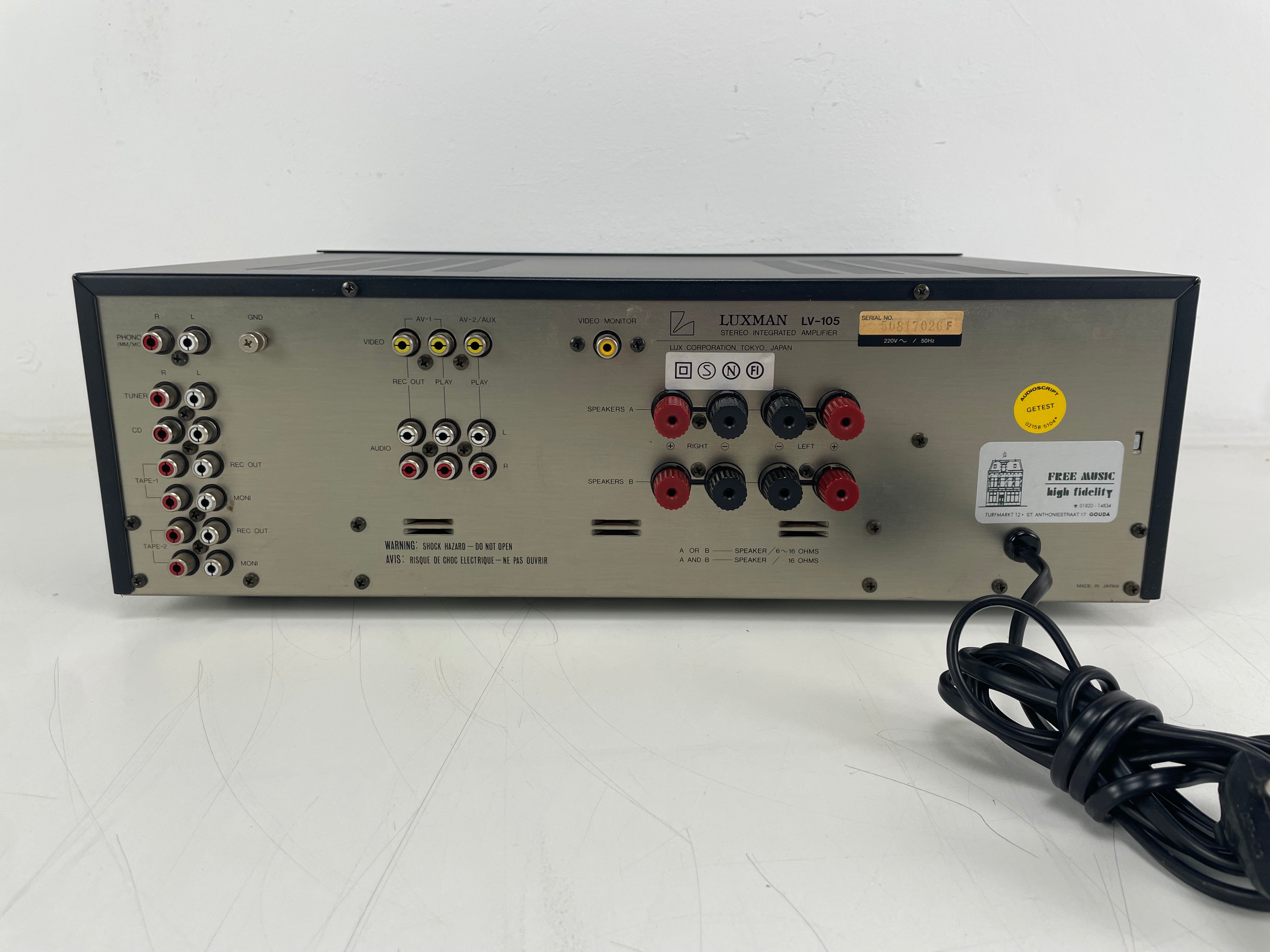 Luxman - LV-105 - Stereo Integrated Amplifier - Inc. Original Box/Manual - Mint - Serviced (Repaired)