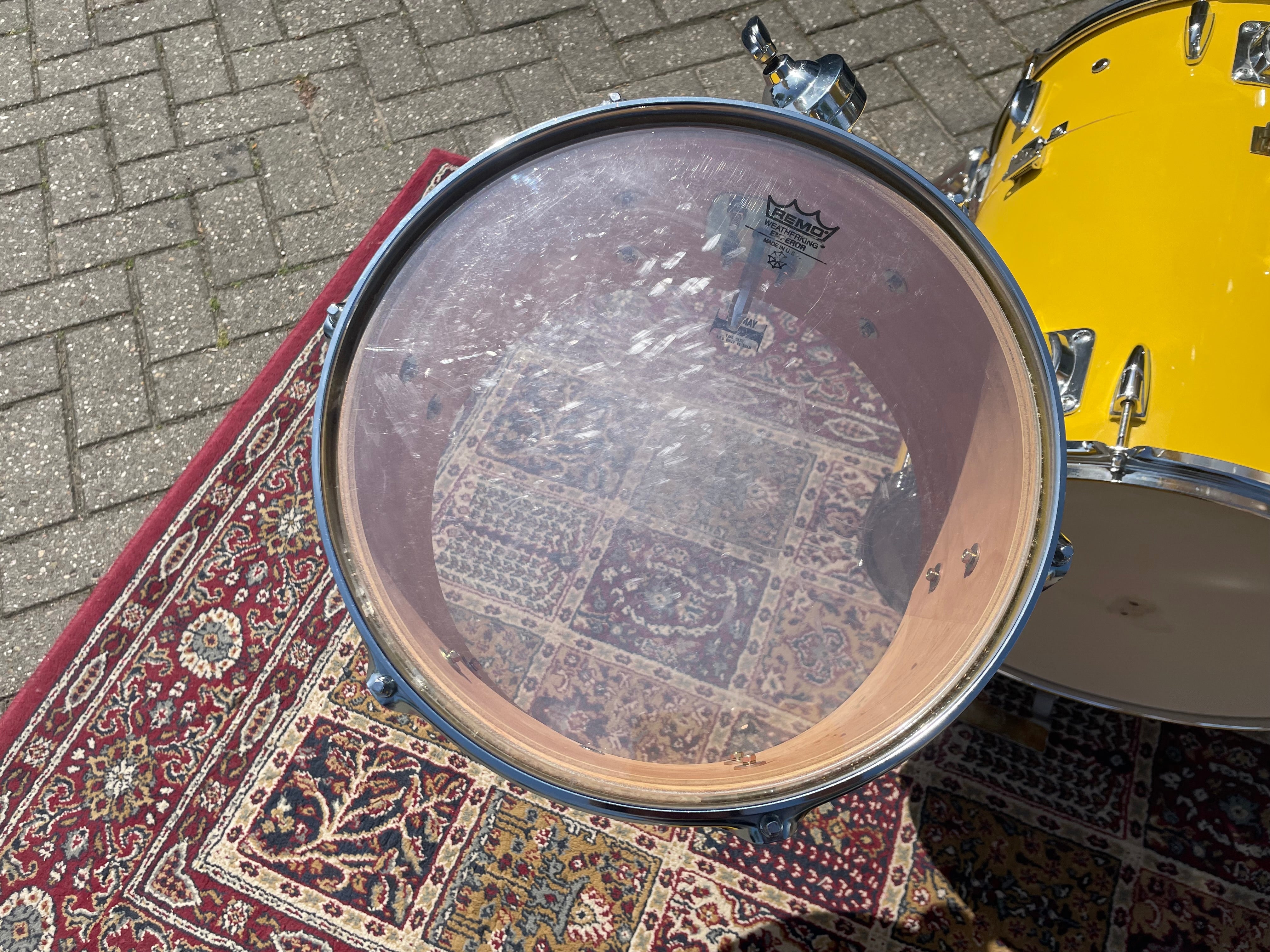 Yamaha - Hipgig – Yellow Drum Kit – Vintage Rare Compact Drum Set - Inc. Cases