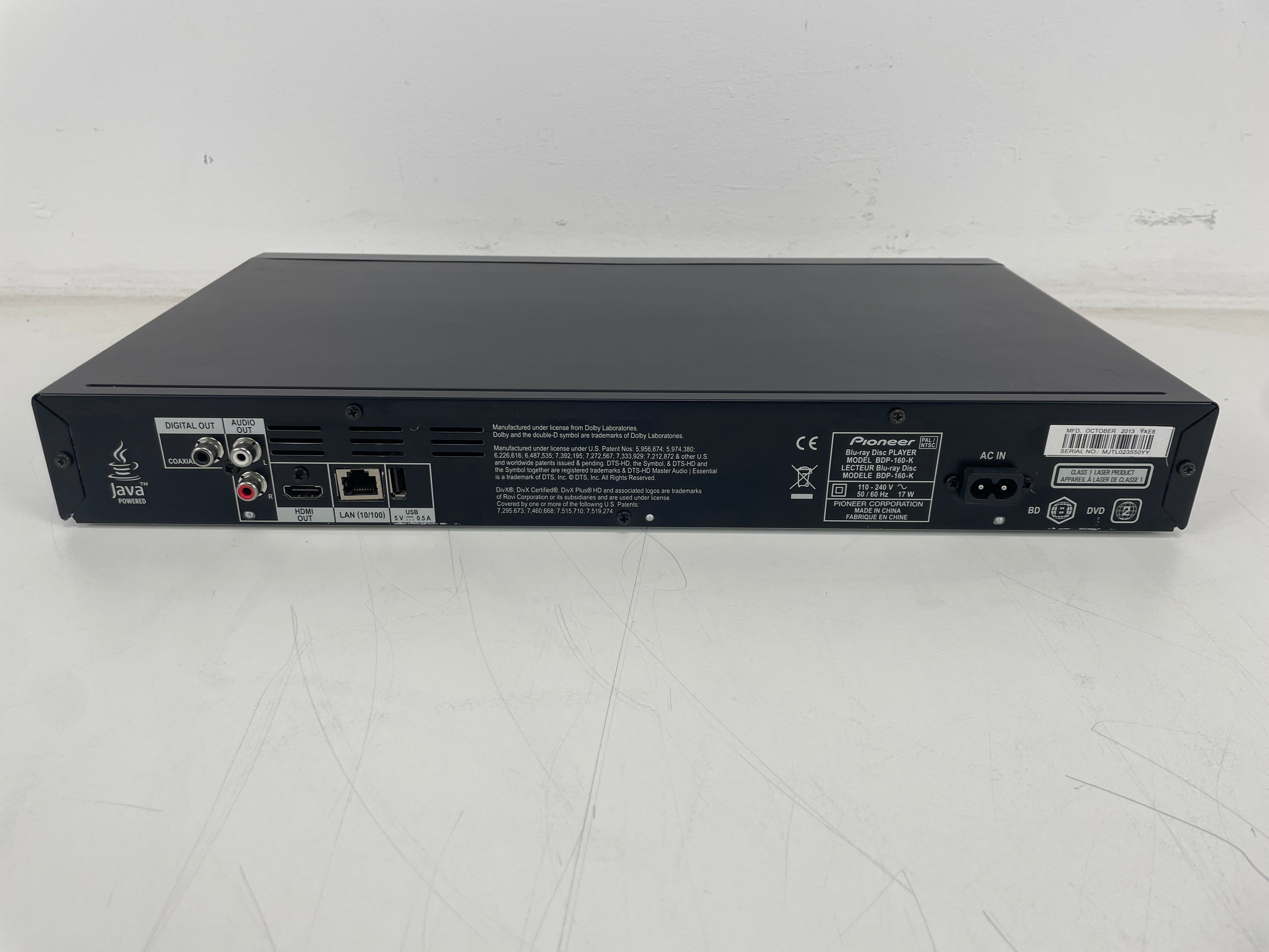 Pioneer - BDP-160-K - Blue-ray Player - Serviced (Repaired)