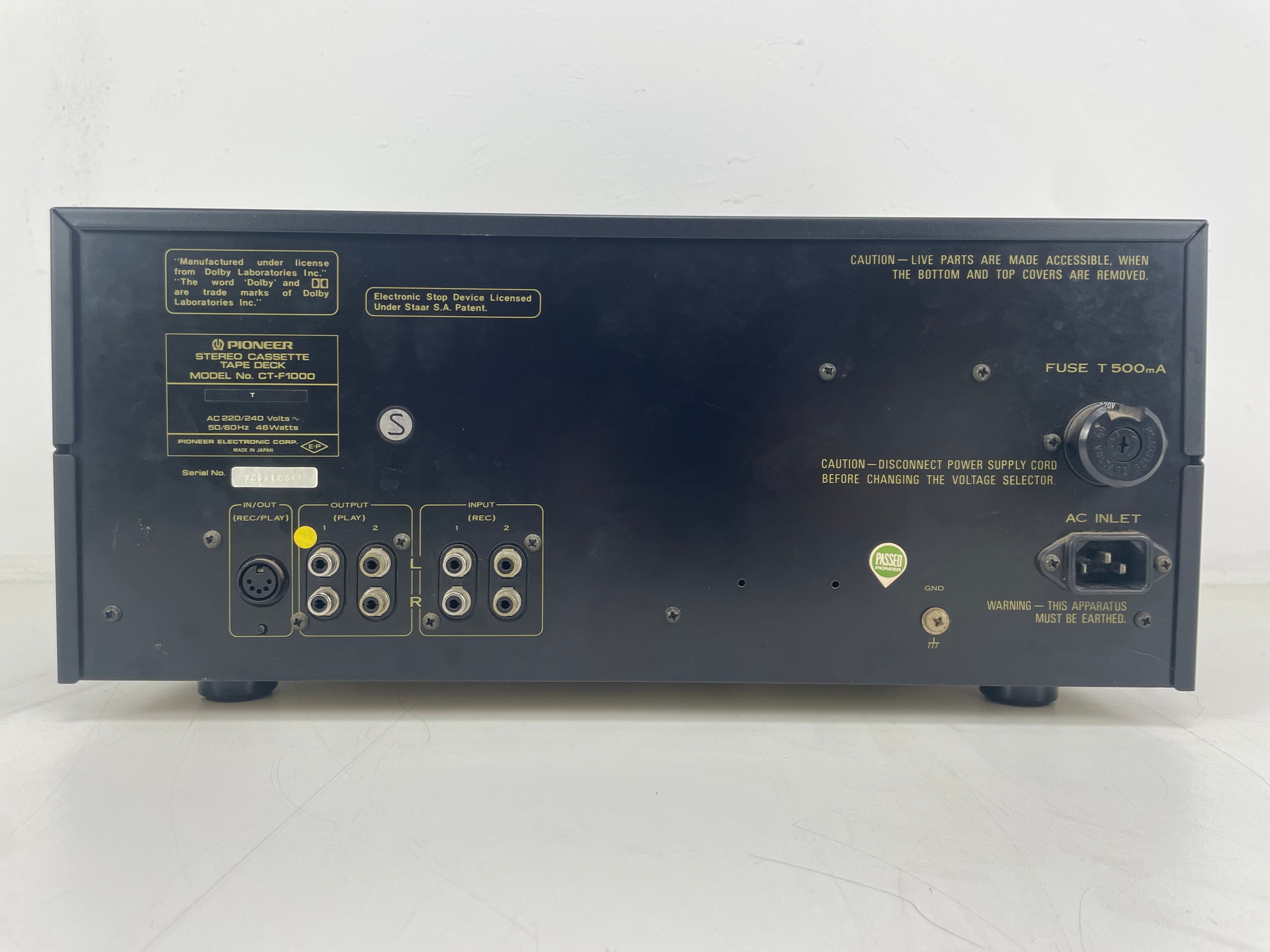 Pioneer - CT-F1000 - Stereo Cassette deck - Dual Capstan / 3-Head - Serviced (+ Schematics)