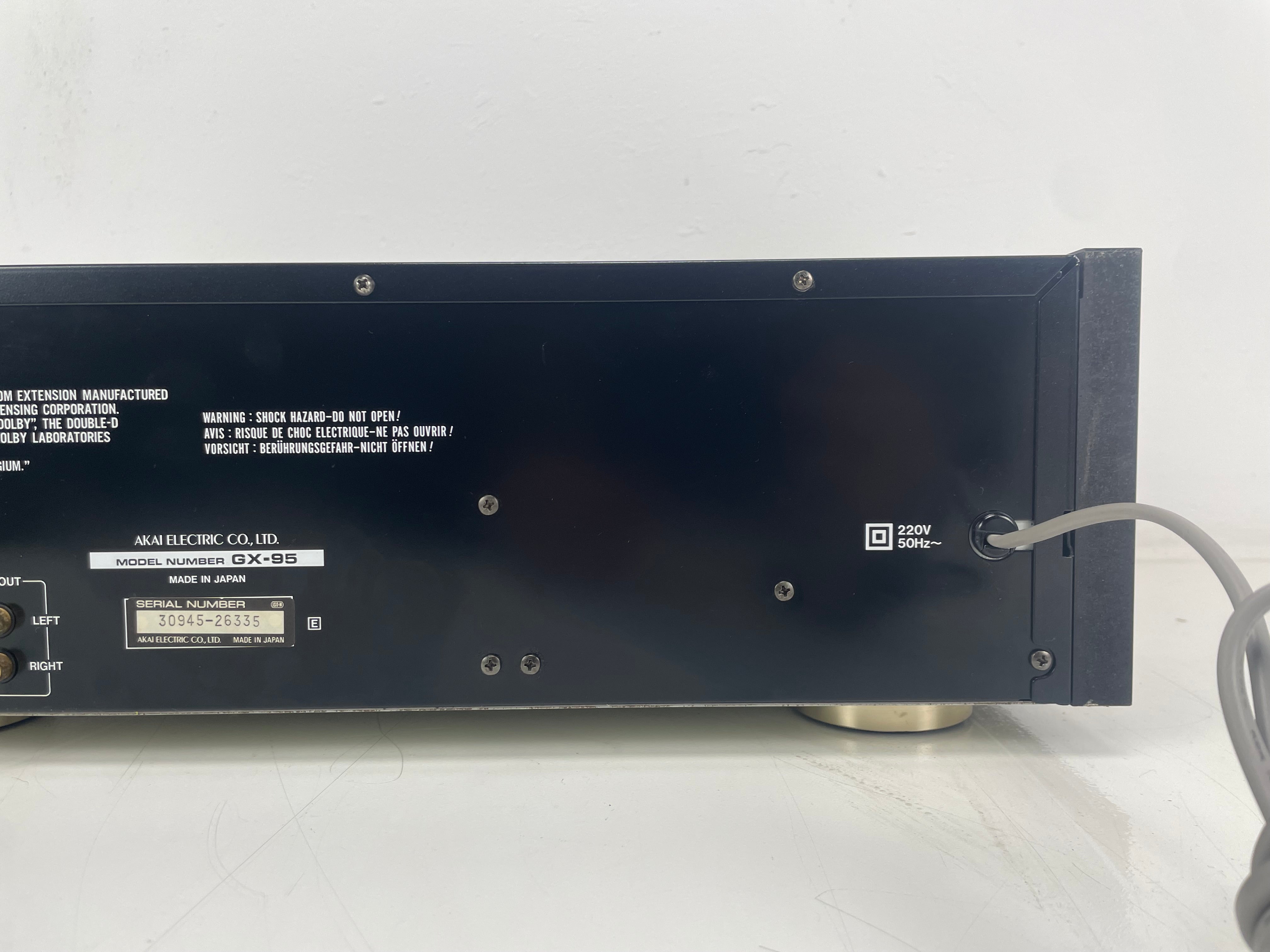 Akai - GX-95 - Cassette Deck - 3-Head - GX-Head - Inc. Remote - Measured