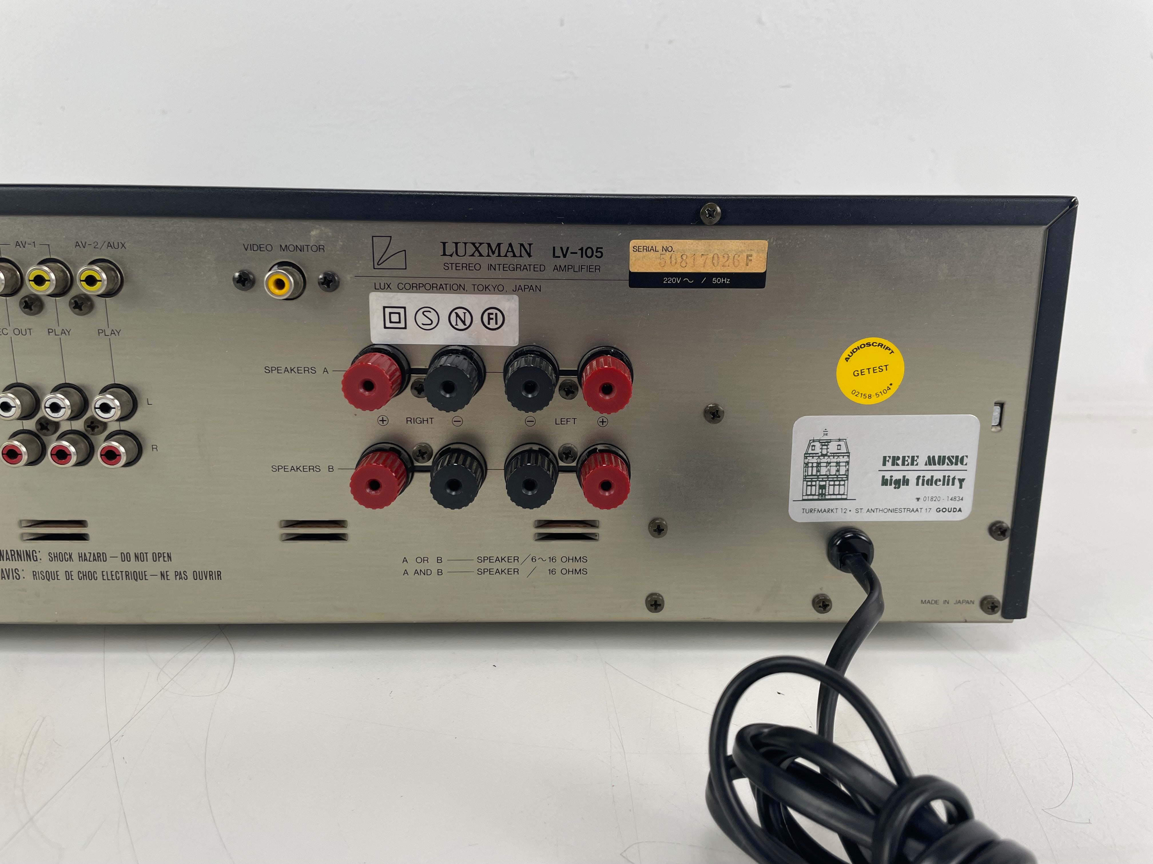 Luxman - LV-105 - Stereo Integrated Amplifier - Inc. Original Box/Manual - Mint - Serviced (Repaired)