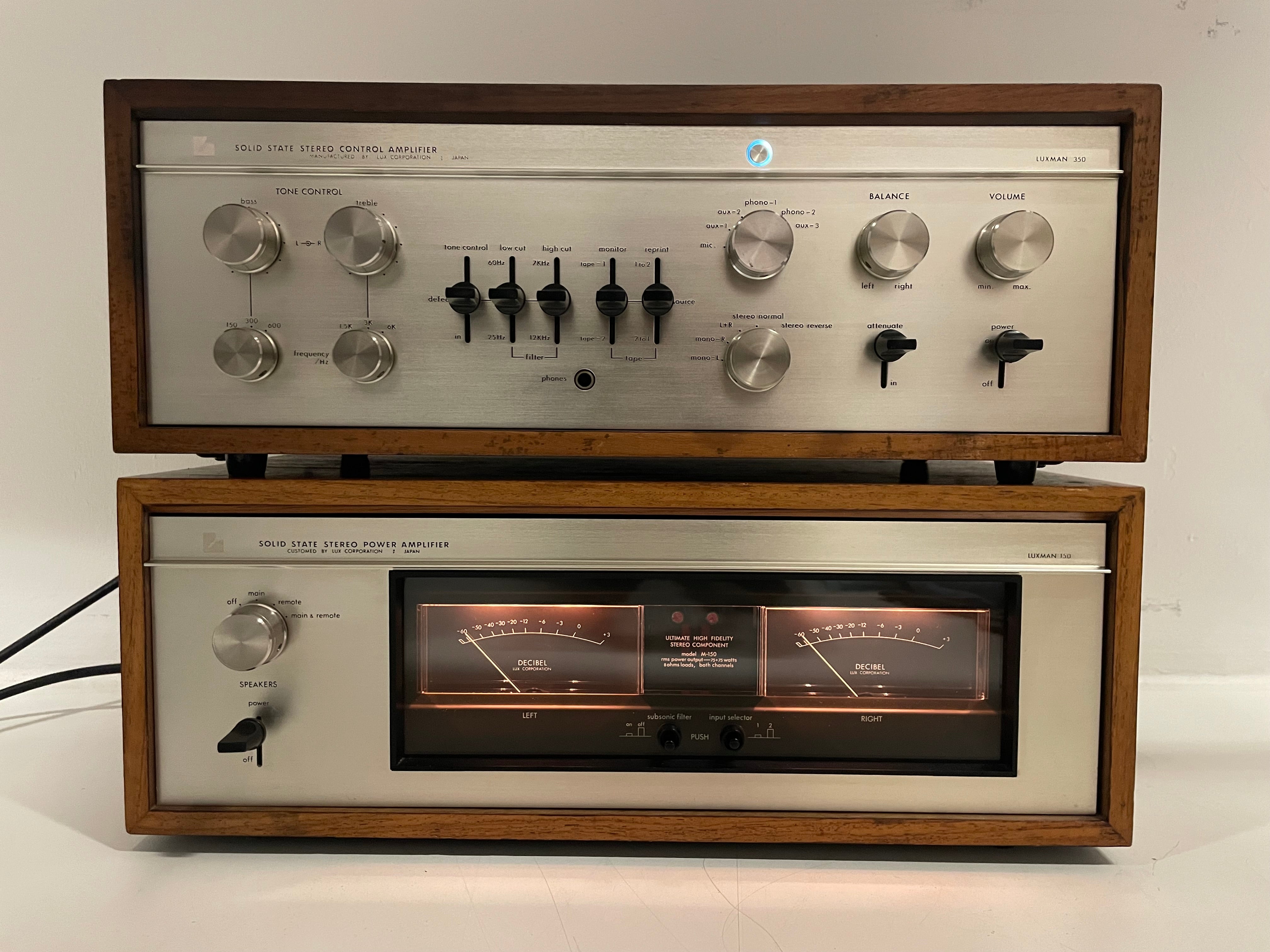 LUXMAN CL350 プリアンプ＋M150 パワーアンプ Luxman CL-350 & M-150 – Stereo Pre-Amplifier / Power Amplifier Set – F