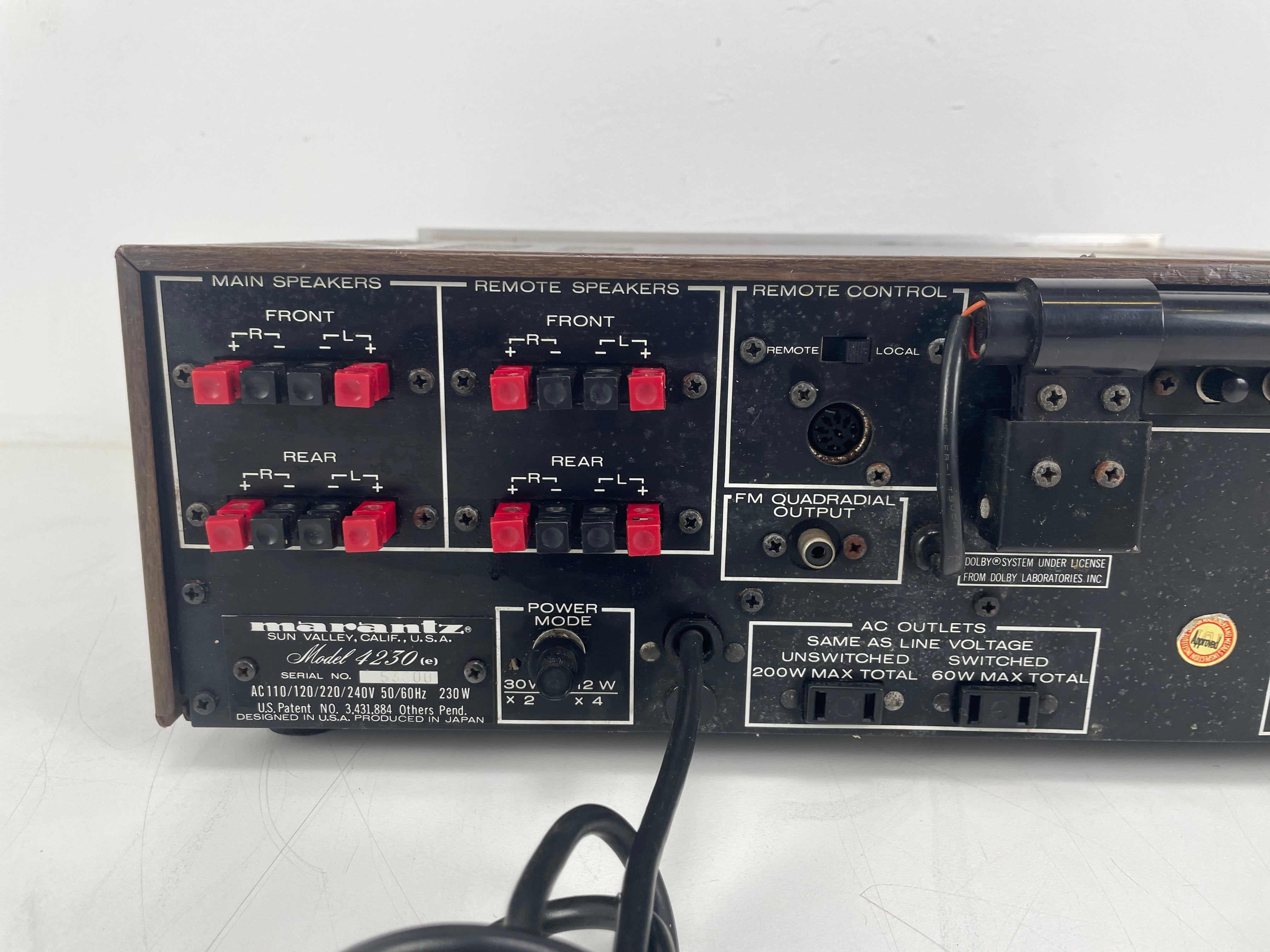 Marantz - 4230e - Stereo 2+ Quadradial 4 - Stereo Receiver - Fully Serviced