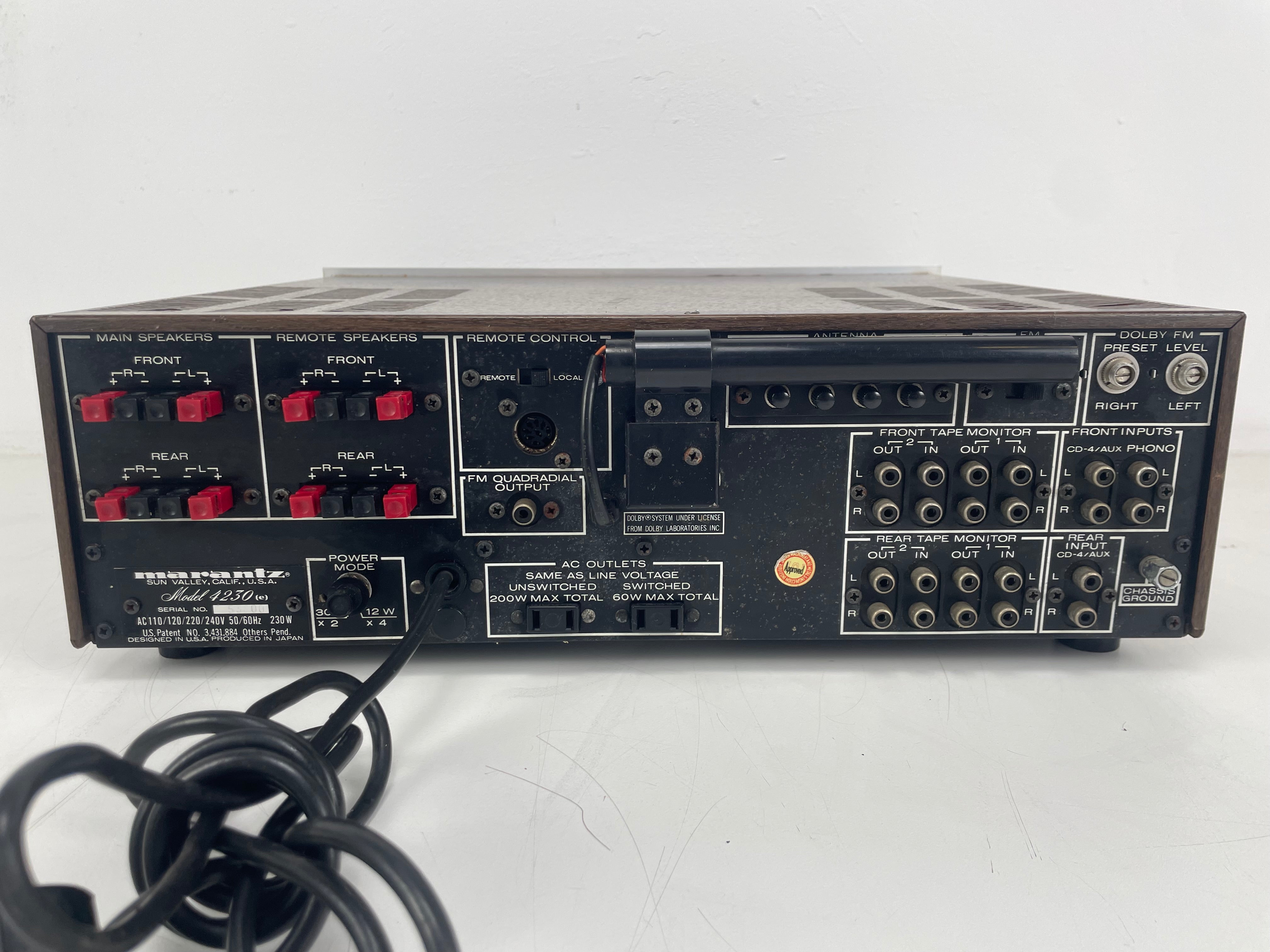 Marantz - 4230e - Stereo 2+ Quadradial 4 - Stereo Receiver - Fully Serviced