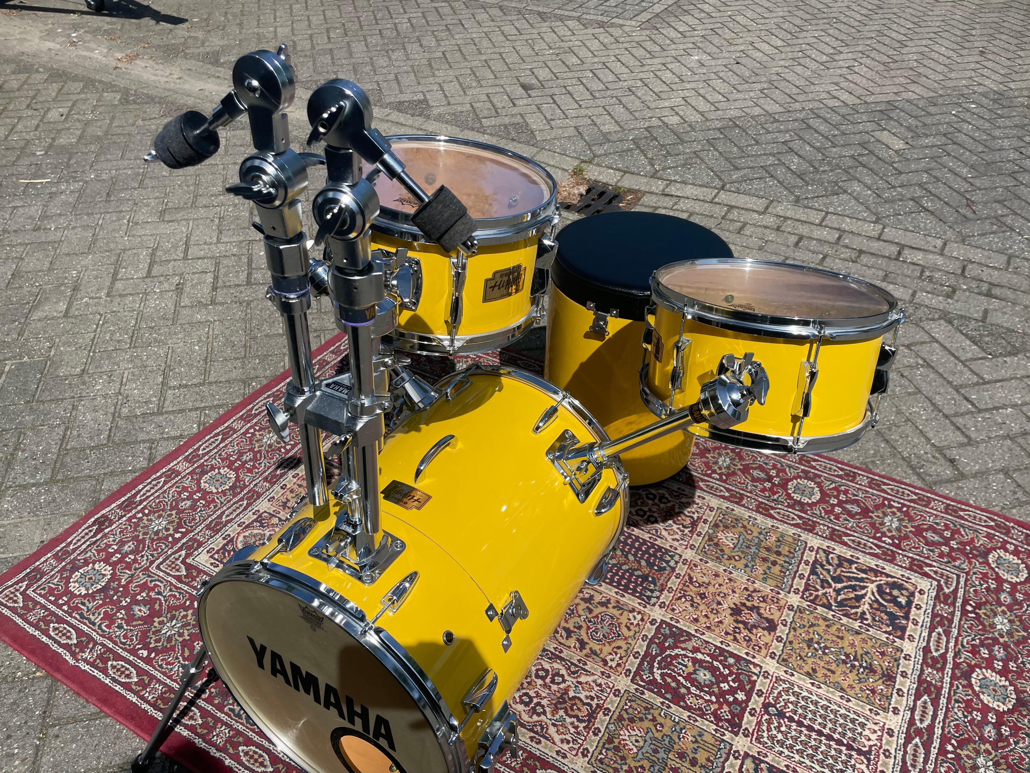 Yamaha - Hipgig – Yellow Drum Kit – Vintage Rare Compact Drum Set - Inc. Cases
