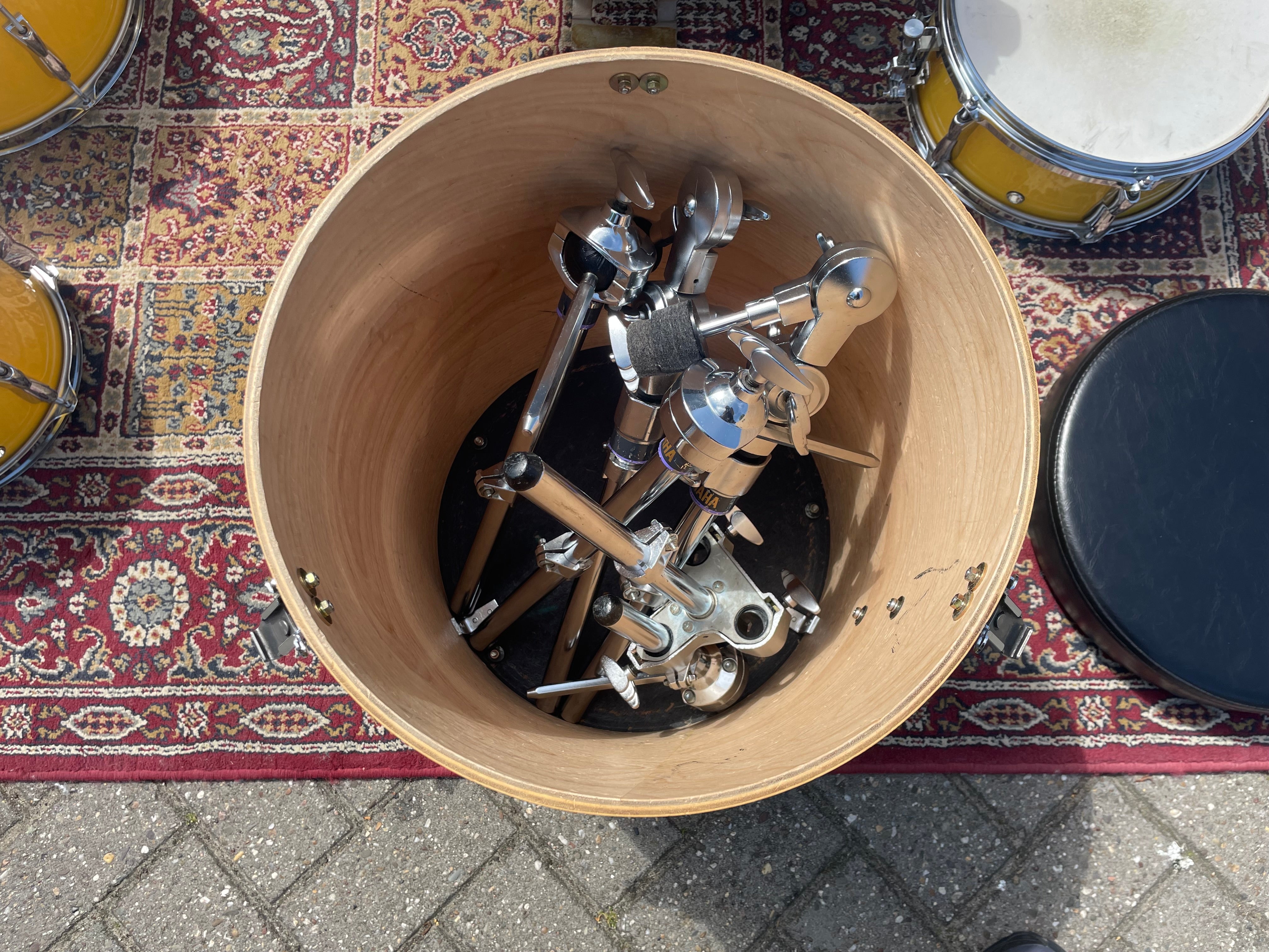 Yamaha - Hipgig – Yellow Drum Kit – Vintage Rare Compact Drum Set - Inc. Cases