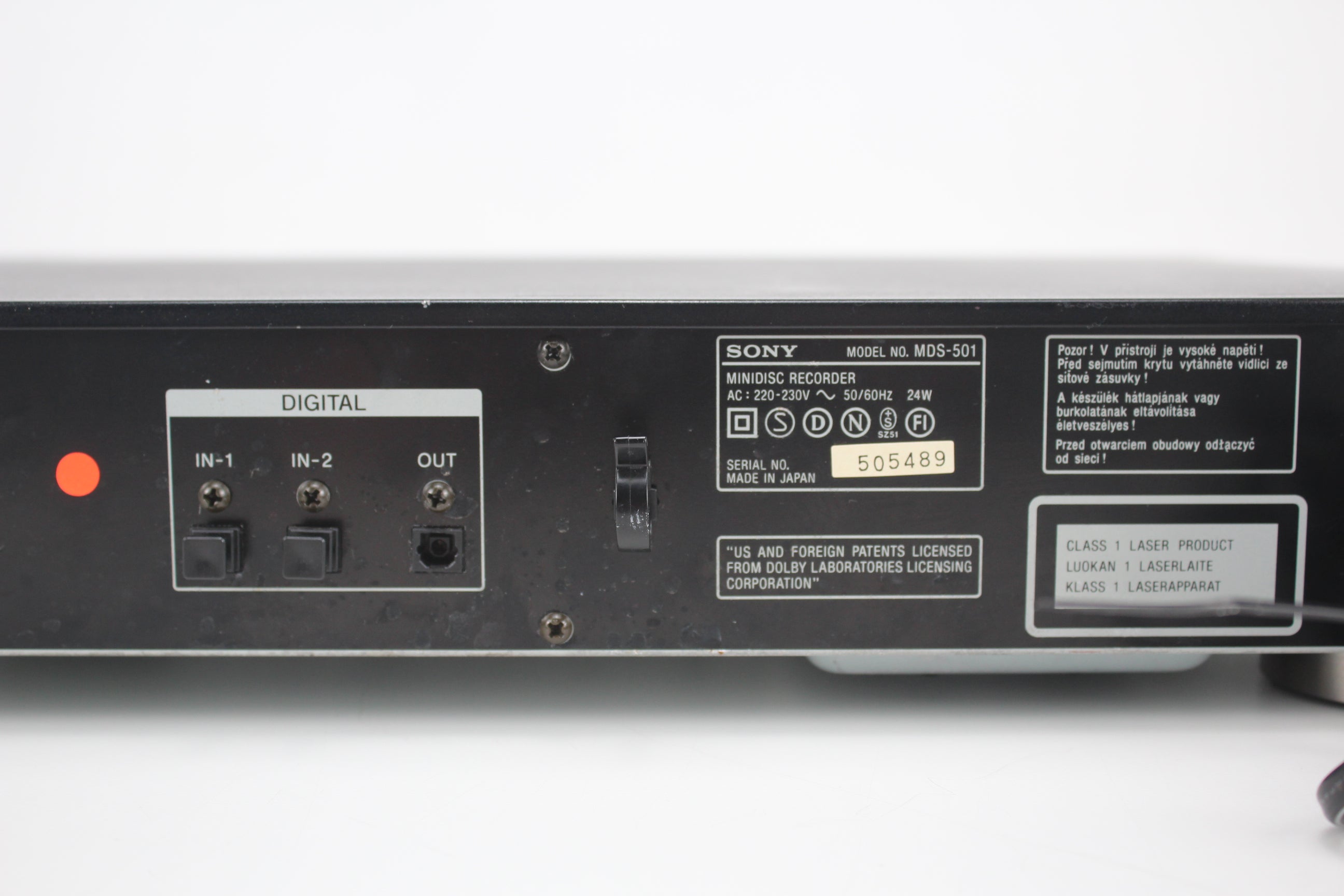 Sony Minidisc Deck type 501 - Partially working