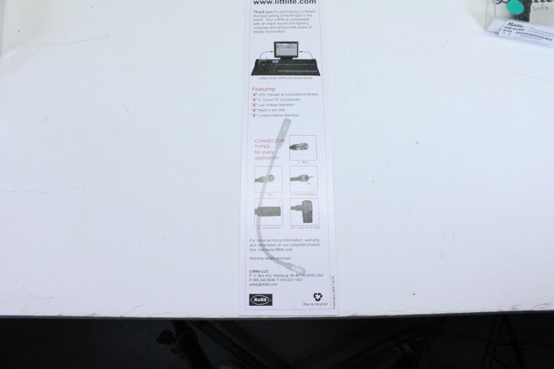 JBL 18" Flexible Gooseneck LED Console Lamp 90° XLR