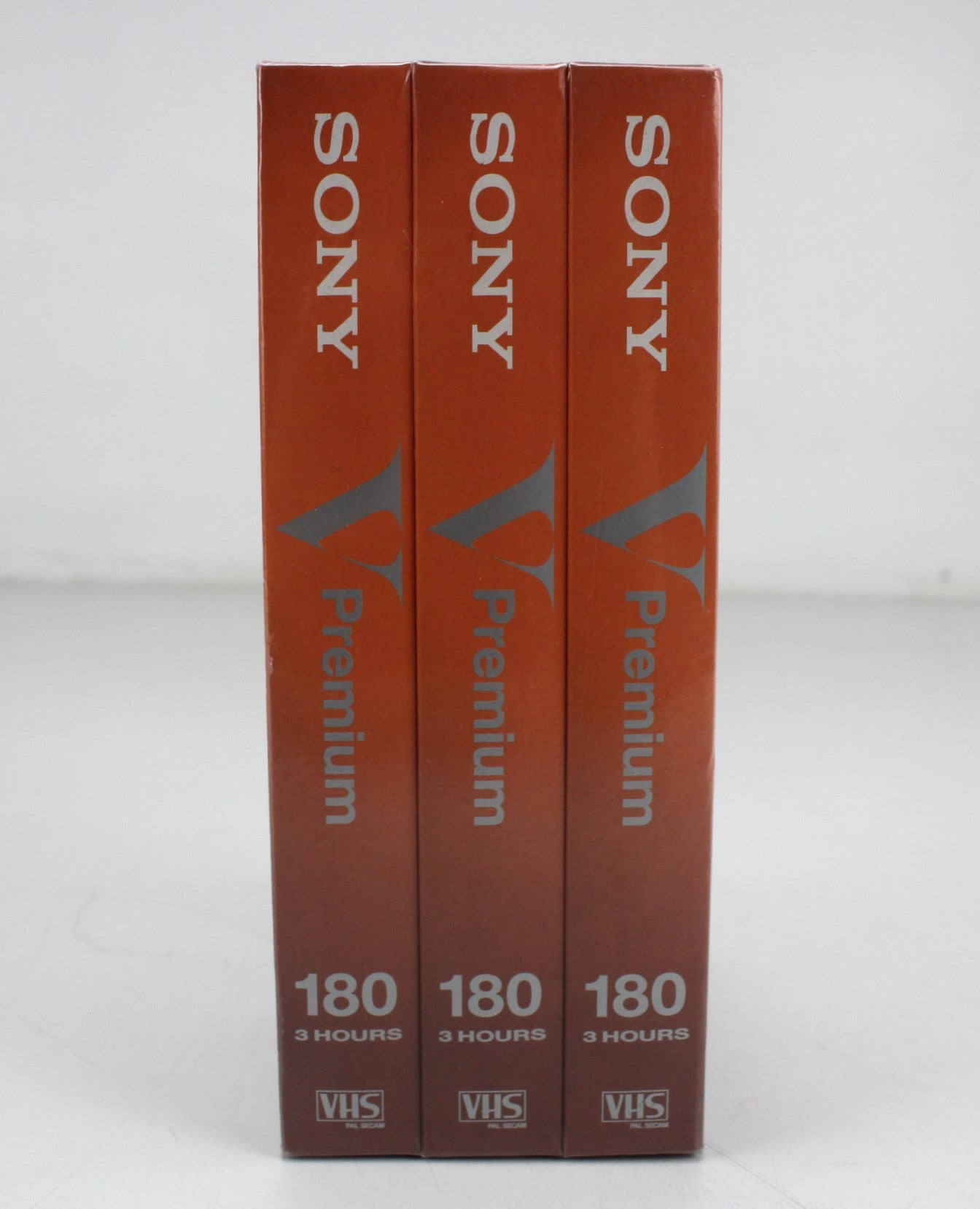 Sony 3 pack Sony E3-180VH- Premium 180 Minutes VHS Videocassette sealed/NOS