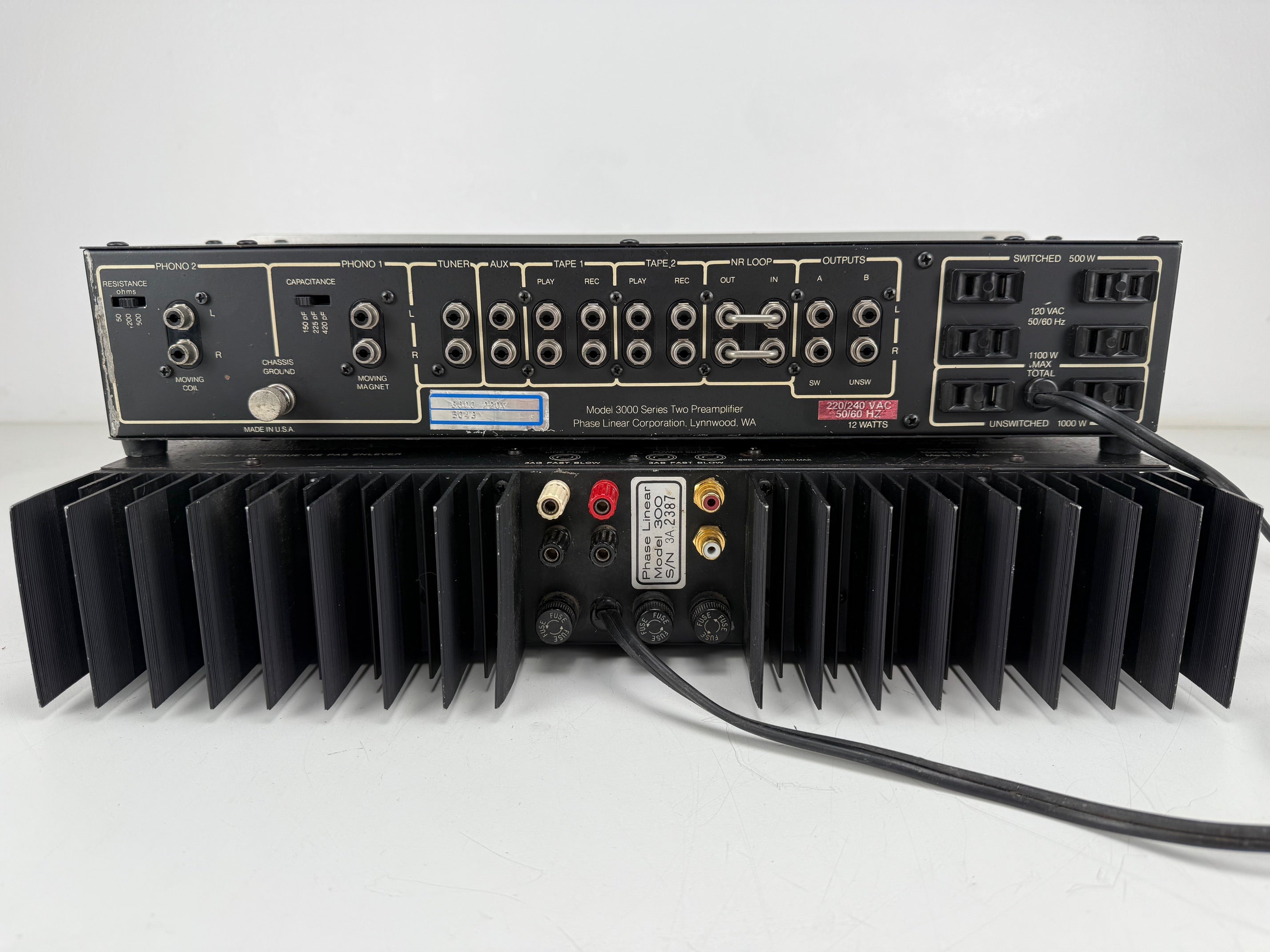 Phase Linear Series Two Model 3000 Preamplifier / Model 300 Power Amplifier