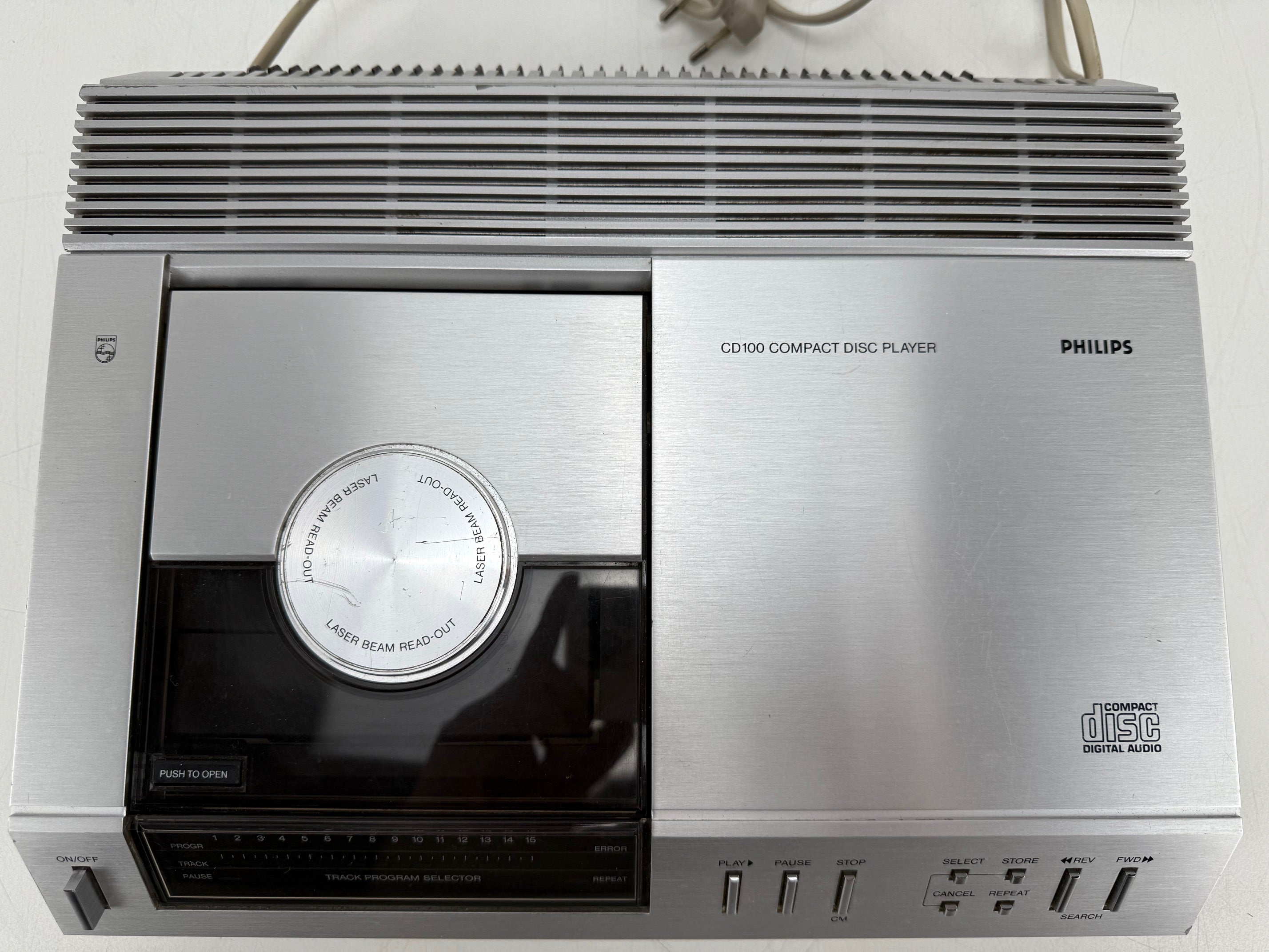 Philips CD100 compact disc-speler - gereviseerd - handleiding - gemaakt in België