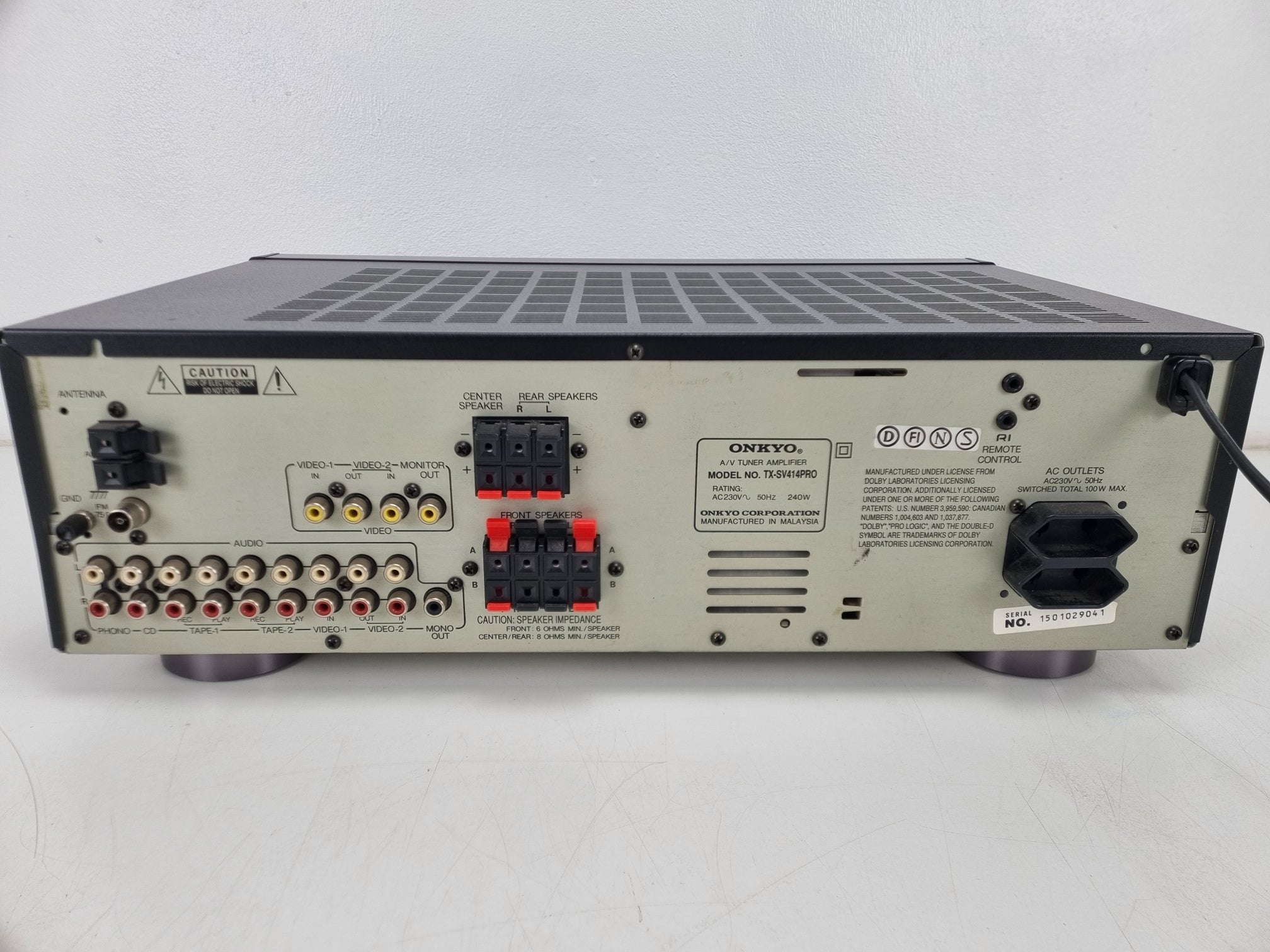 Onkyo TX-SV414 PRO A/V Tuner Amplifier (receiver) - With Remote